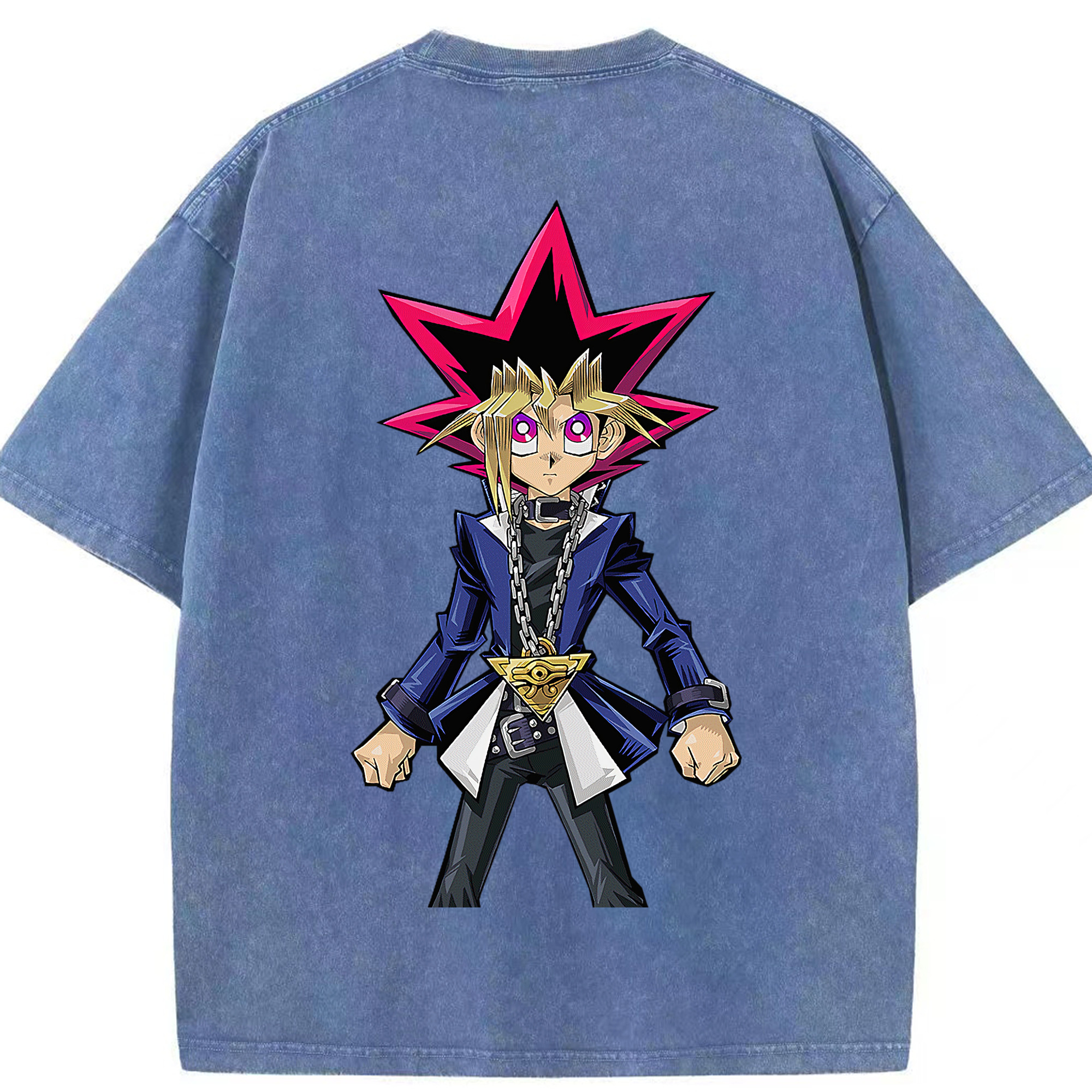 （画像用） 遊☆戯☆王 Yu-Gi-Oh! 綿100% ヴィンテージ風 半袖Tシャツ（背面プリント）