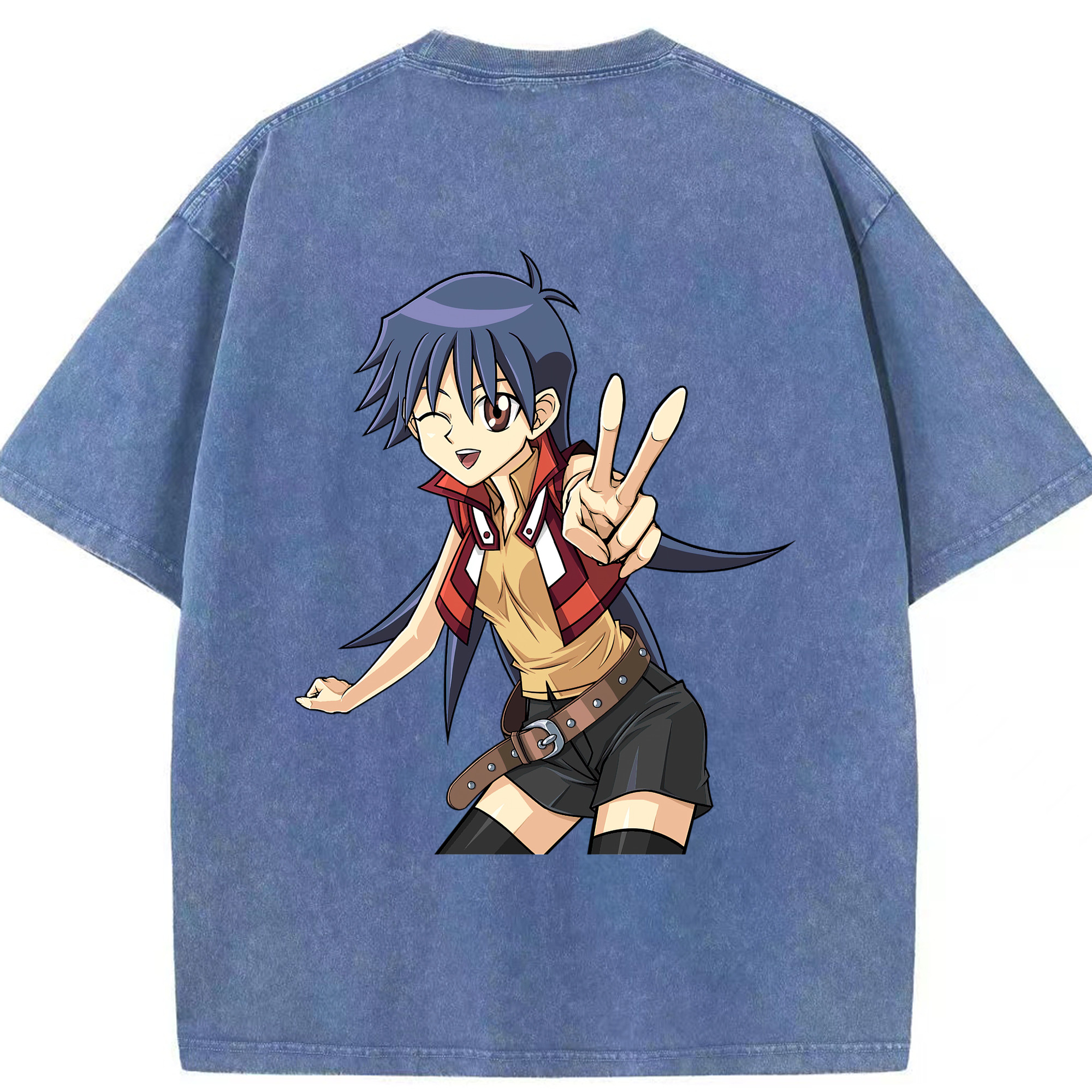 （画像用） 遊☆戯☆王 Yu-Gi-Oh! 綿100% ヴィンテージ風 半袖Tシャツ（背面プリント）