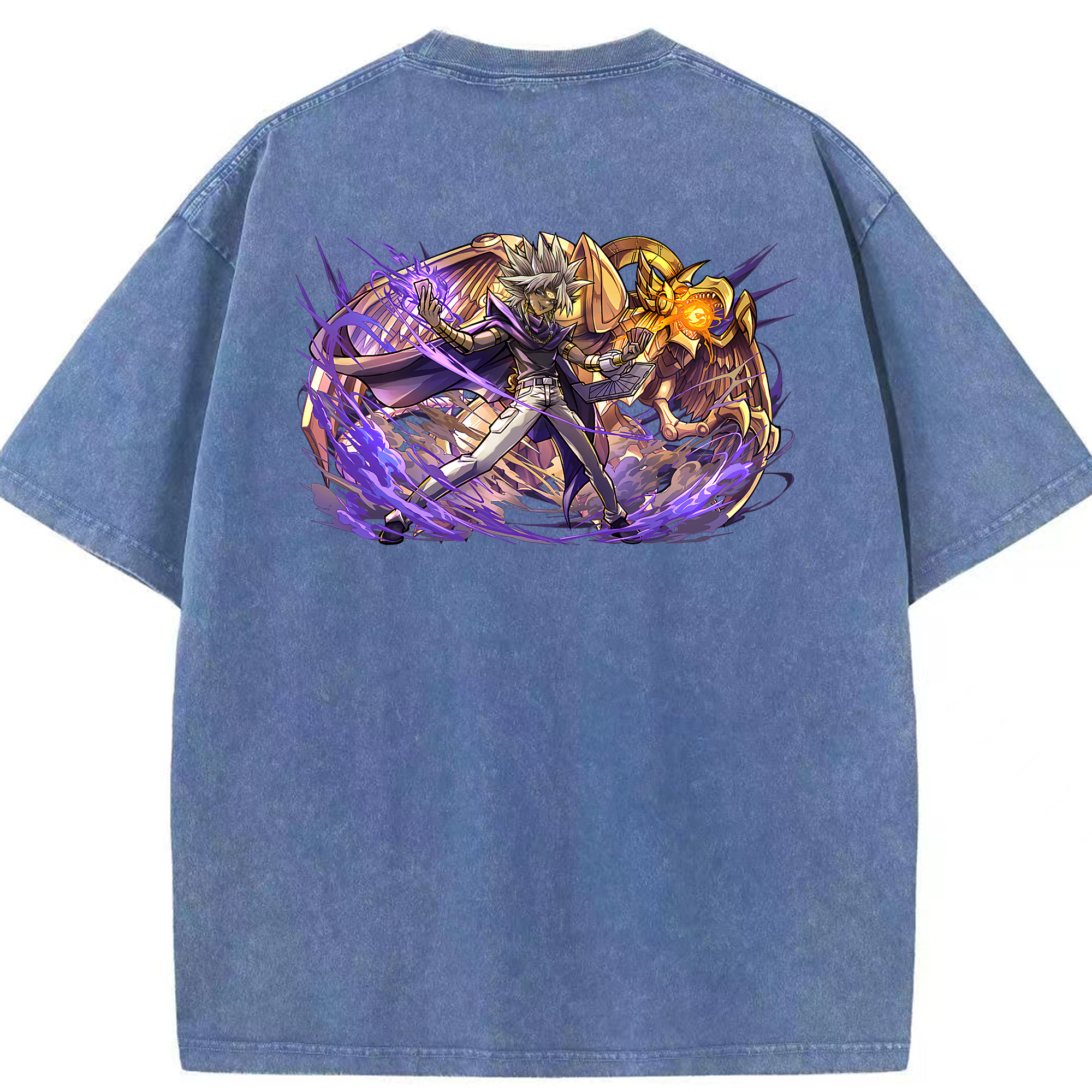 （画像用） 遊☆戯☆王 Yu-Gi-Oh! 綿100% ヴィンテージ風 半袖Tシャツ（背面プリント）