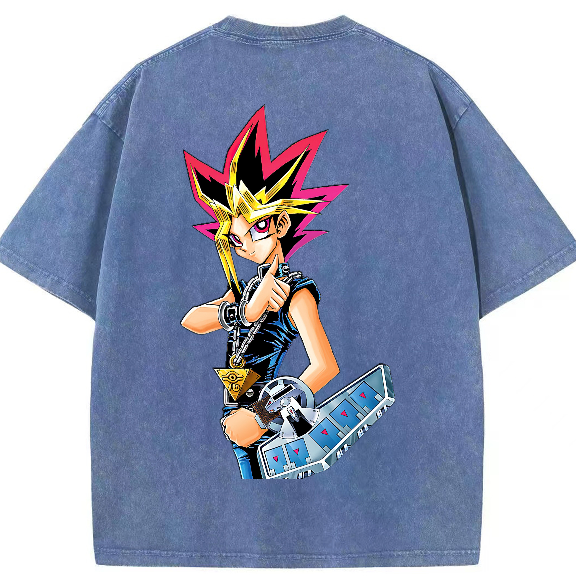 （画像用） 遊☆戯☆王 Yu-Gi-Oh! 綿100% ヴィンテージ風 半袖Tシャツ（背面プリント）