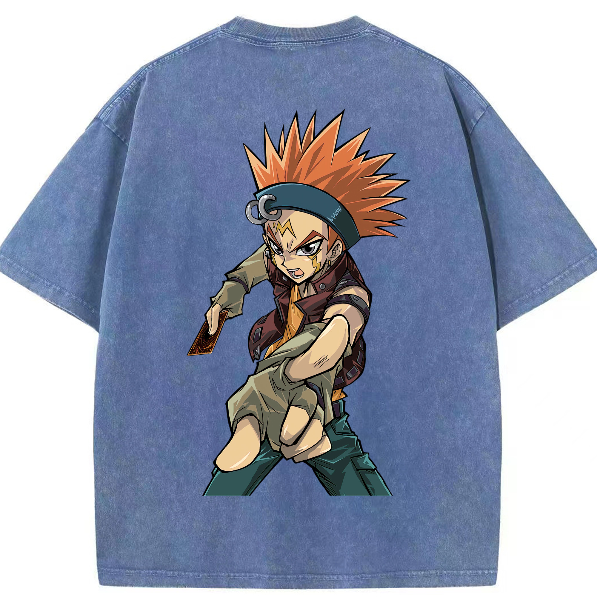 （画像用） 遊☆戯☆王 Yu-Gi-Oh! 綿100% ヴィンテージ風 半袖Tシャツ（背面プリント）