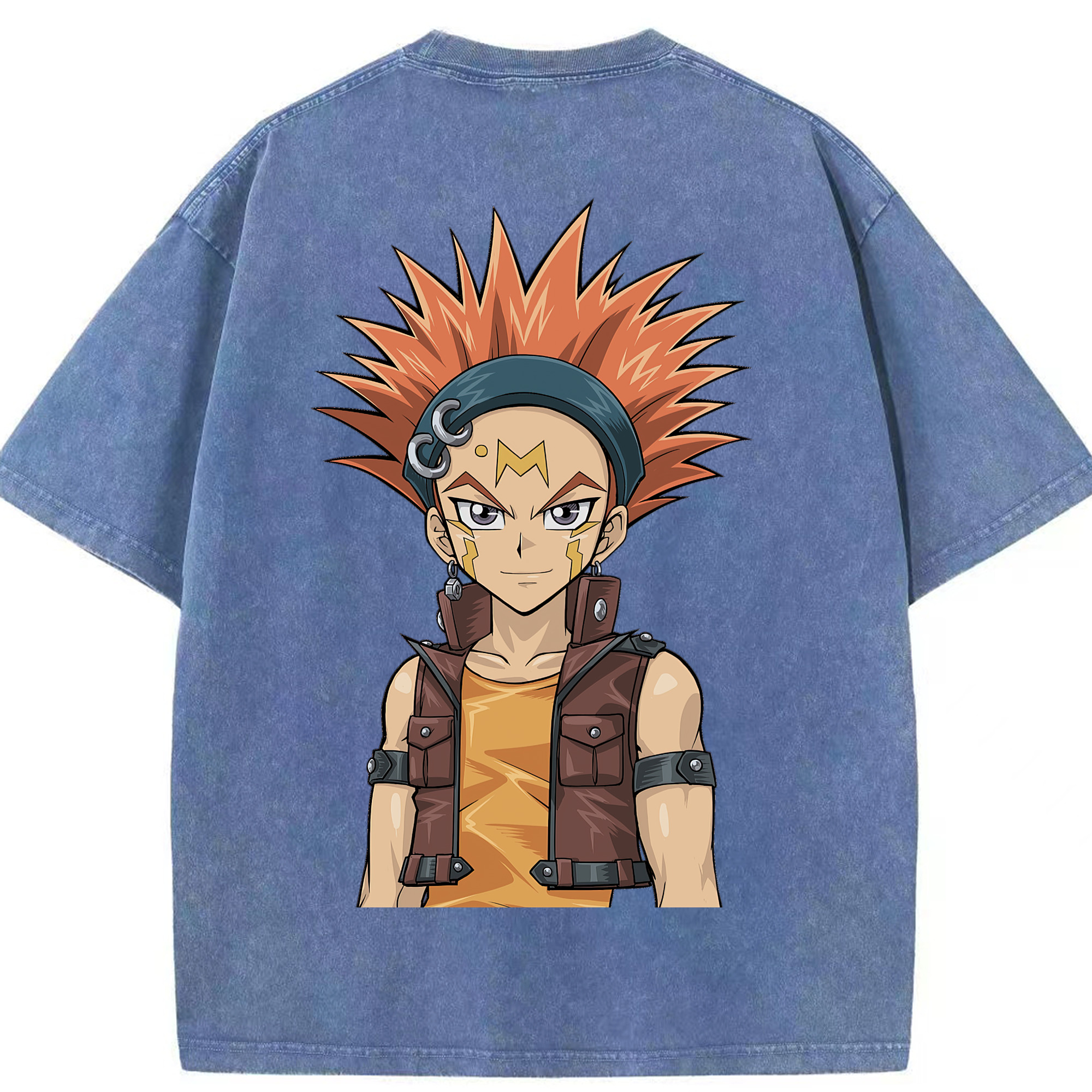 （画像用） 遊☆戯☆王 Yu-Gi-Oh! 綿100% ヴィンテージ風 半袖Tシャツ（背面プリント）