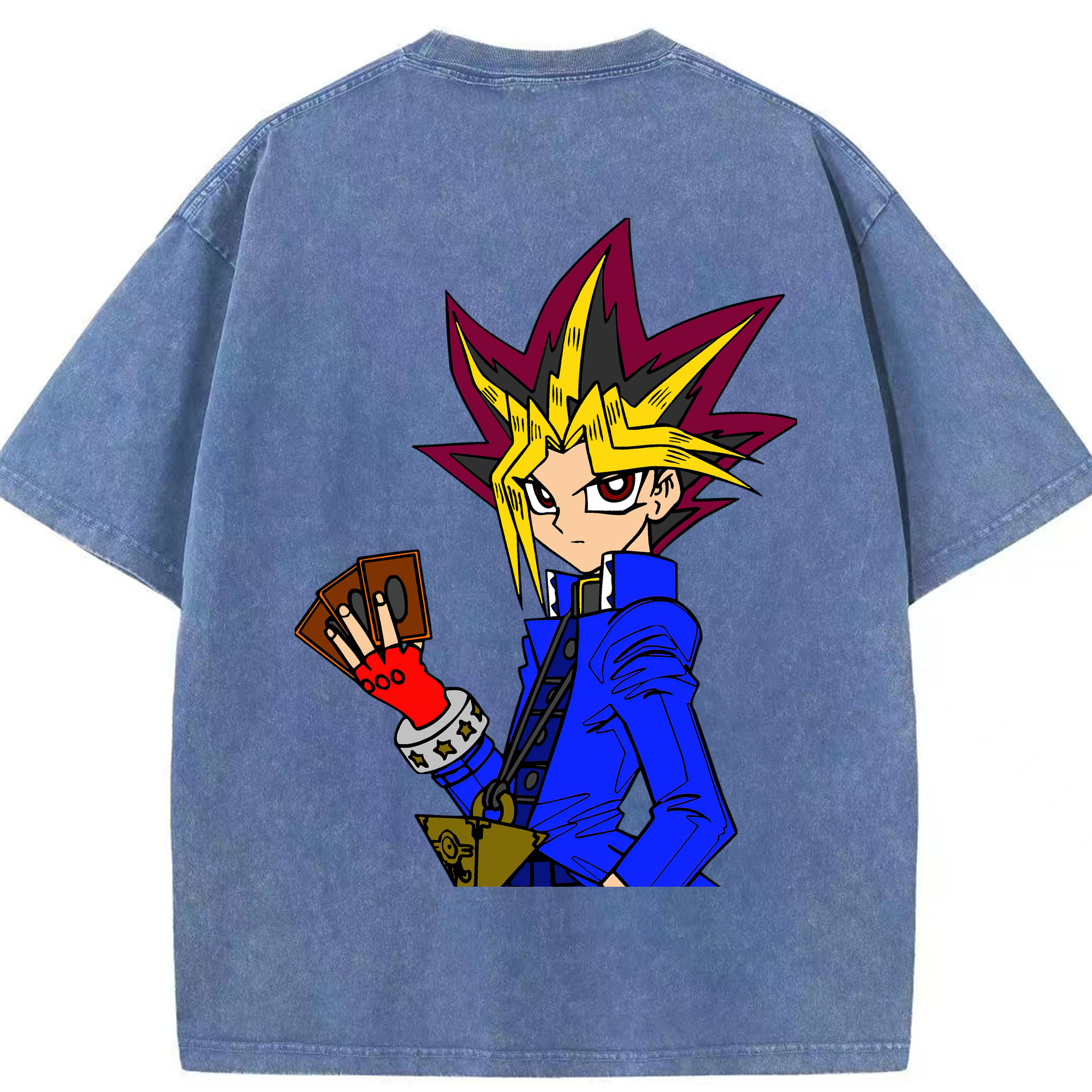 （画像用） 遊☆戯☆王 Yu-Gi-Oh! 綿100% ヴィンテージ風 半袖Tシャツ（背面プリント）