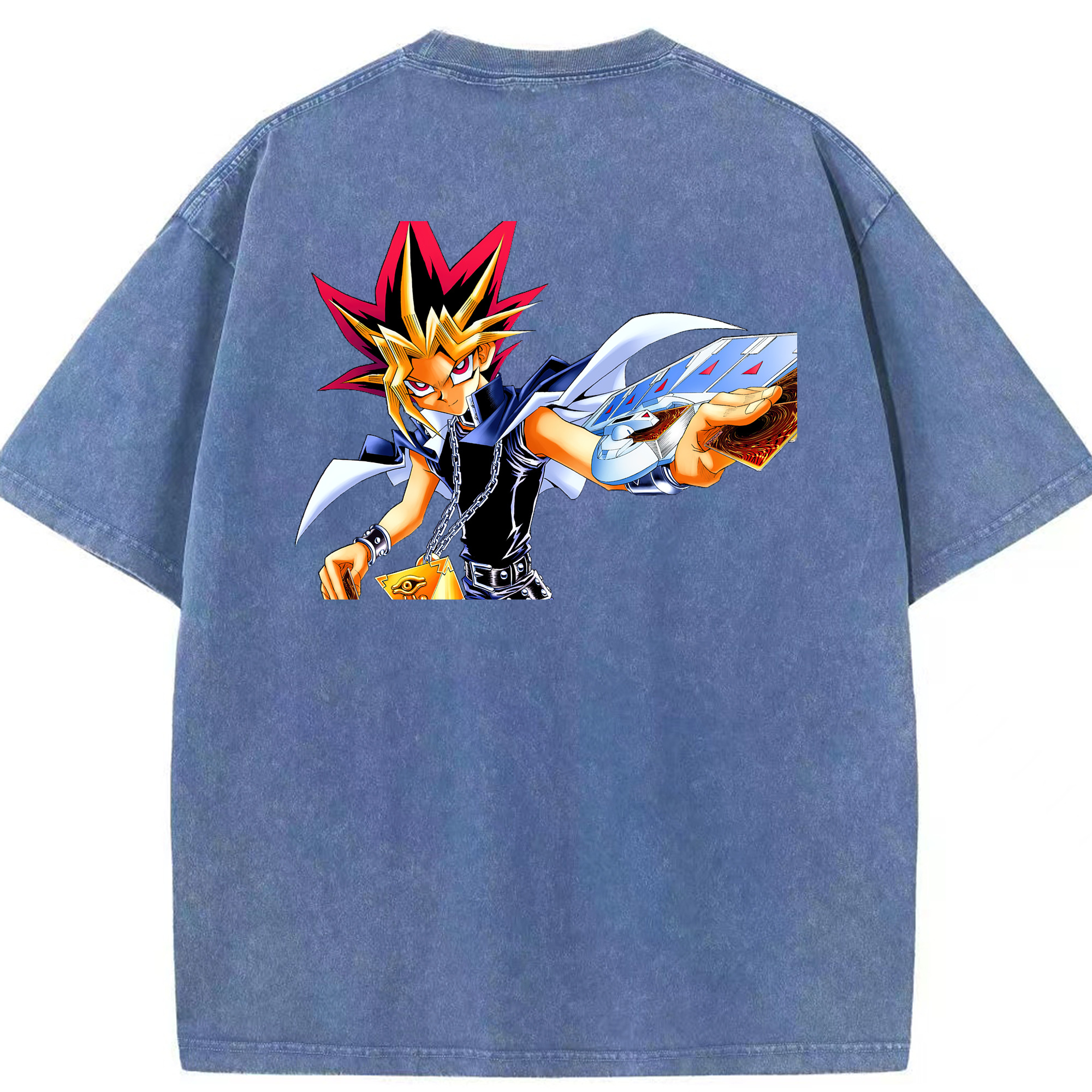 （画像用） 遊☆戯☆王 Yu-Gi-Oh! 綿100% ヴィンテージ風 半袖Tシャツ（背面プリント）