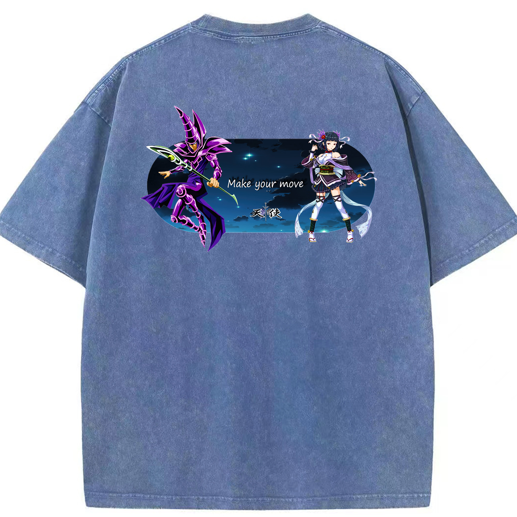 （画像用） 遊☆戯☆王 Yu-Gi-Oh! 綿100% ヴィンテージ風 半袖Tシャツ（背面プリント）