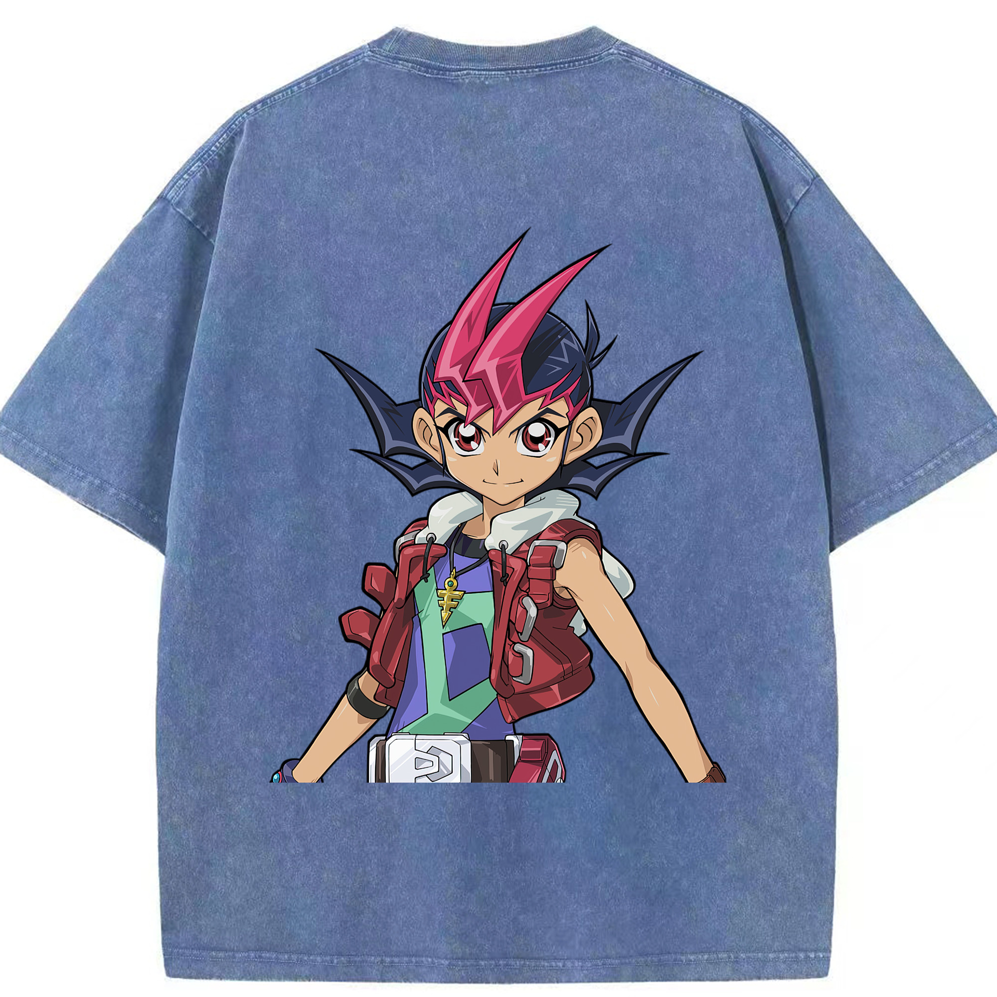 （画像用） 遊☆戯☆王 Yu-Gi-Oh! 綿100% ヴィンテージ風 半袖Tシャツ（背面プリント）