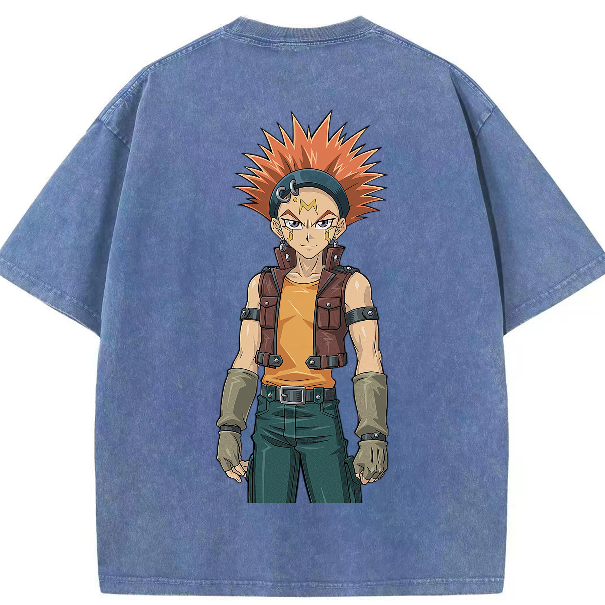 （画像用） 遊☆戯☆王 Yu-Gi-Oh! 綿100% ヴィンテージ風 半袖Tシャツ（背面プリント）