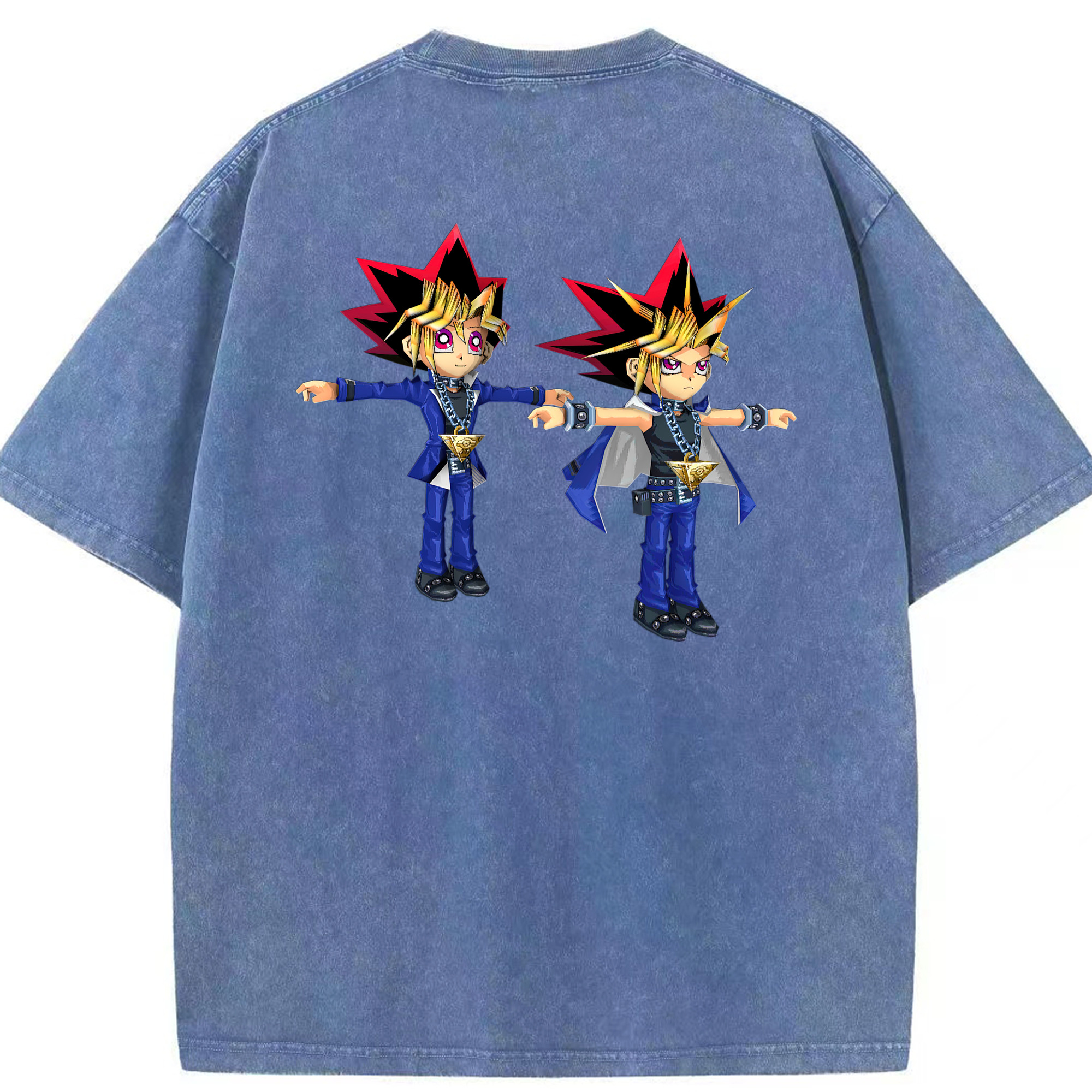 （画像用） 遊☆戯☆王 Yu-Gi-Oh! 綿100% ヴィンテージ風 半袖Tシャツ（背面プリント）