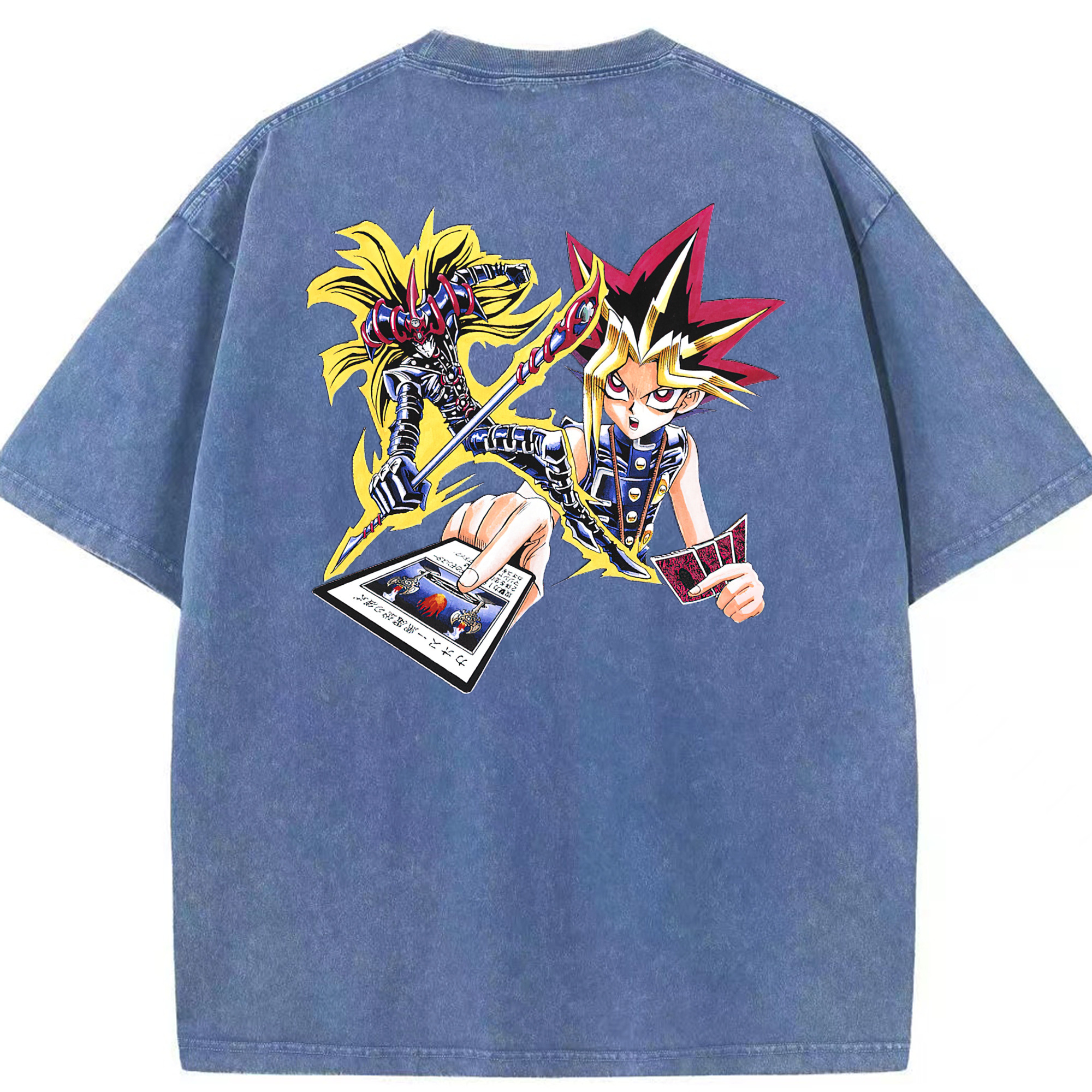 （画像用） 遊☆戯☆王 Yu-Gi-Oh! 綿100% ヴィンテージ風 半袖Tシャツ（背面プリント）
