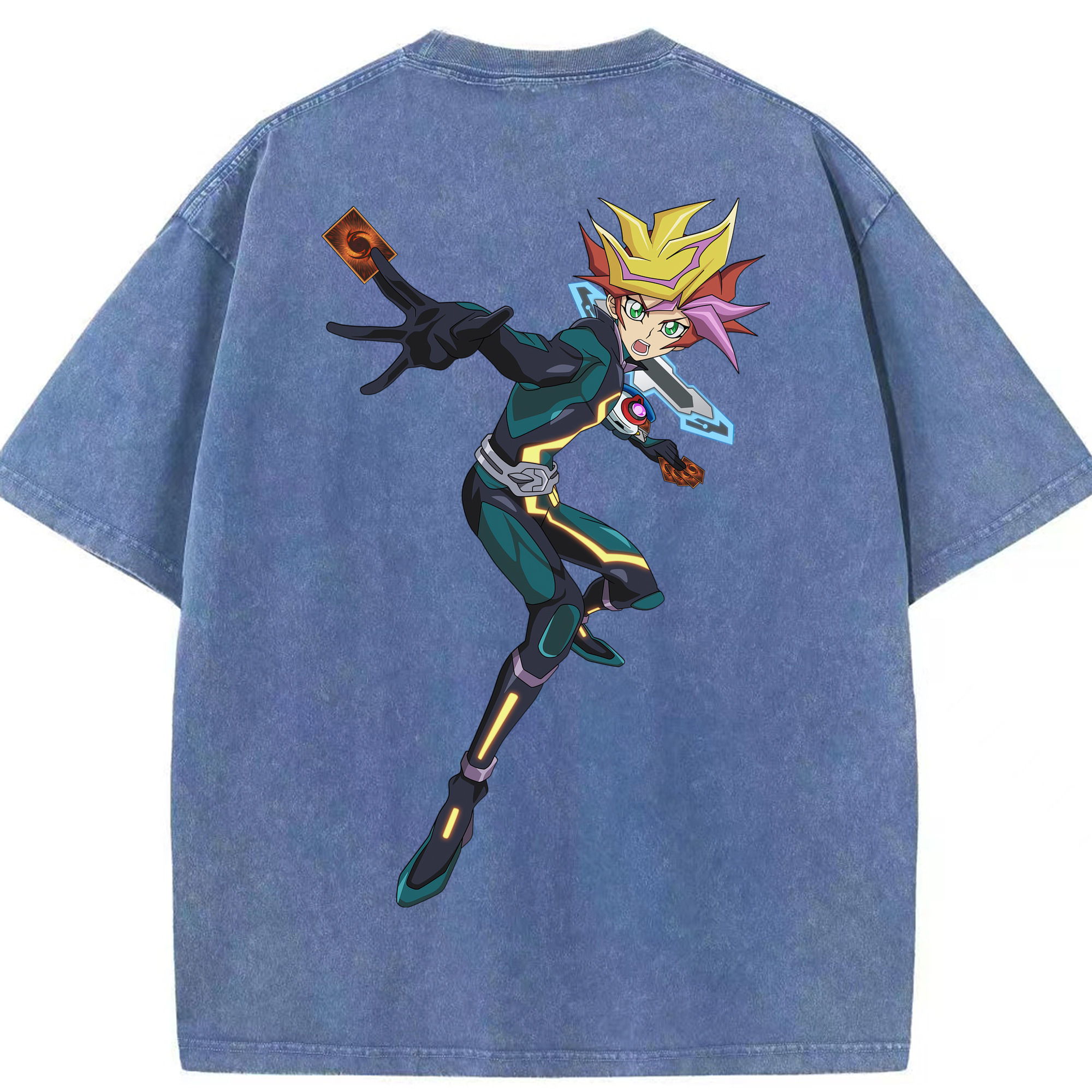 （画像用） 遊☆戯☆王 Yu-Gi-Oh! 綿100% ヴィンテージ風 半袖Tシャツ（背面プリント）