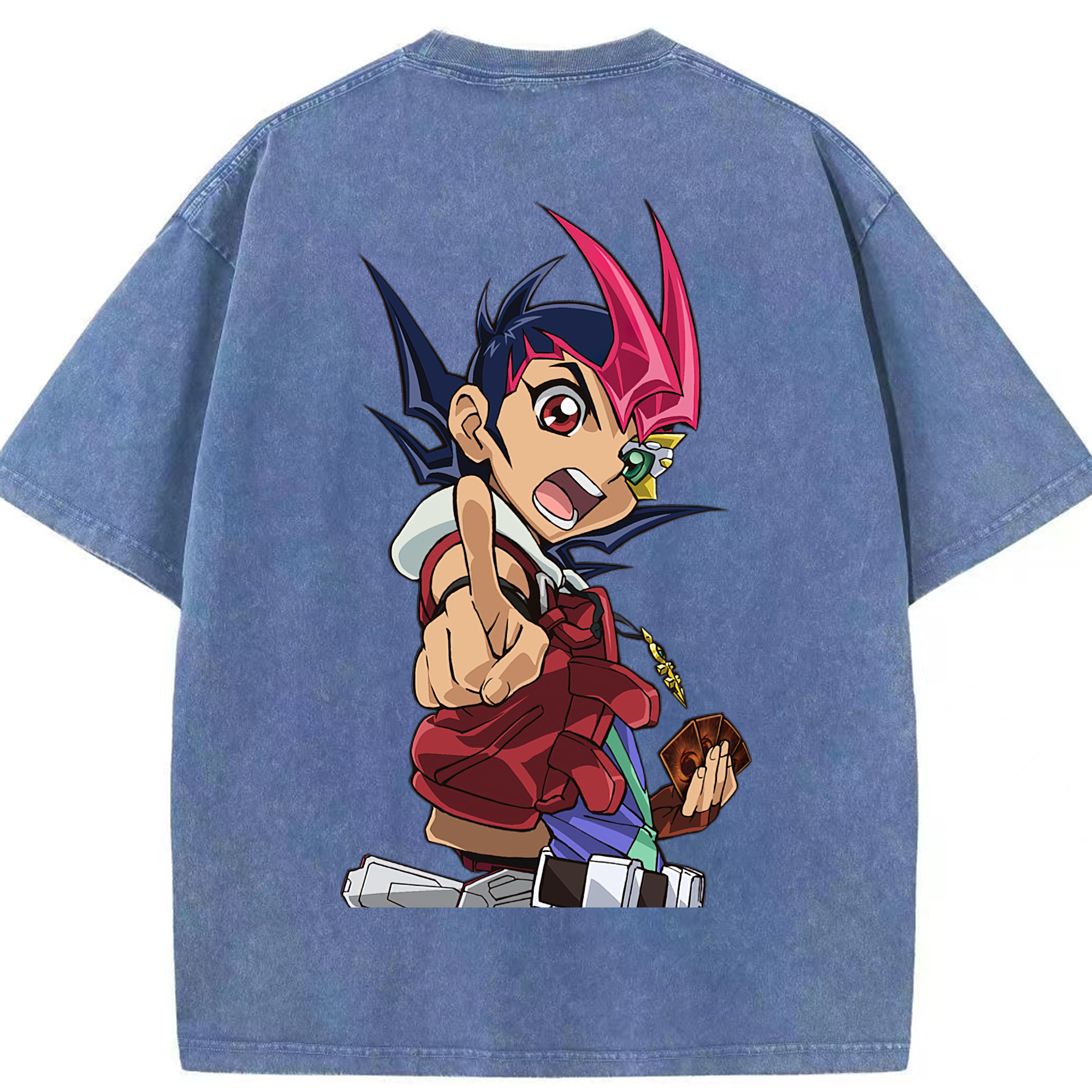 （画像用） 遊☆戯☆王 Yu-Gi-Oh! 綿100% ヴィンテージ風 半袖Tシャツ（背面プリント）