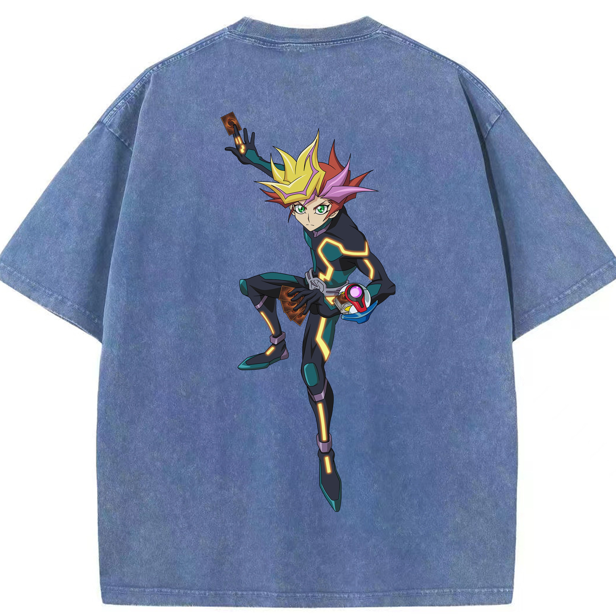 （画像用） 遊☆戯☆王 Yu-Gi-Oh! 綿100% ヴィンテージ風 半袖Tシャツ（背面プリント）