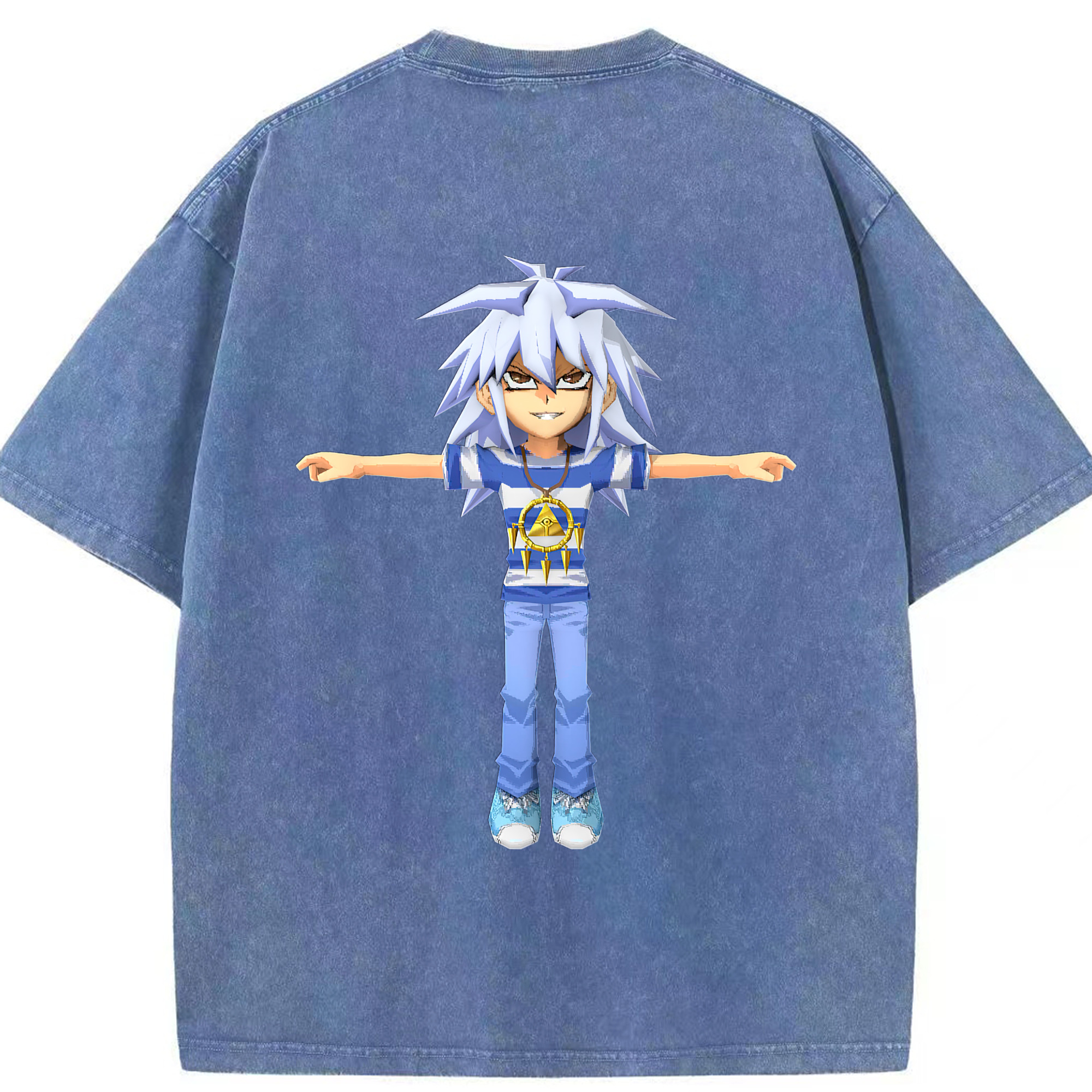 （画像用） 遊☆戯☆王 Yu-Gi-Oh! 綿100% ヴィンテージ風 半袖Tシャツ（背面プリント）