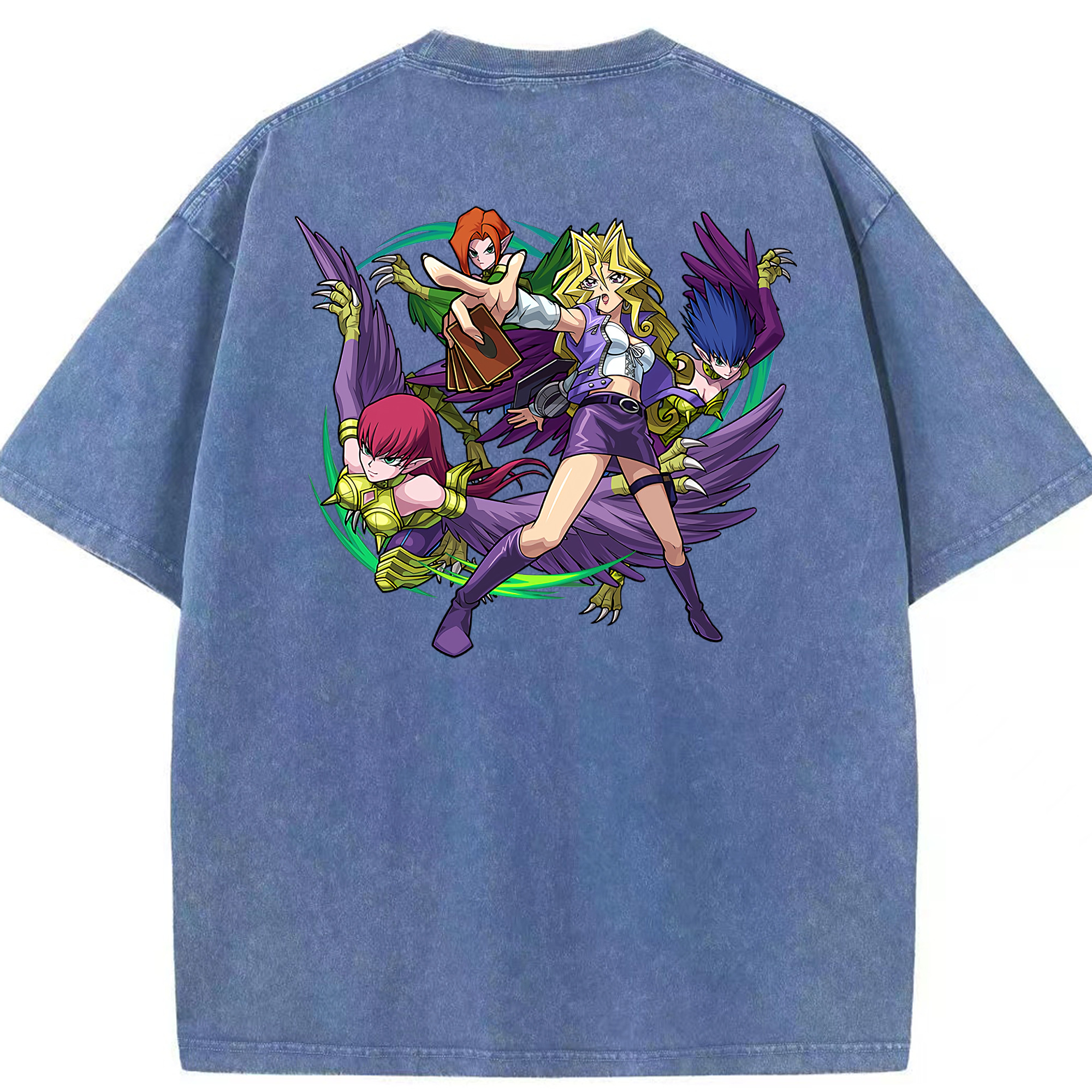 （画像用） 遊☆戯☆王 Yu-Gi-Oh! 綿100% ヴィンテージ風 半袖Tシャツ（背面プリント）