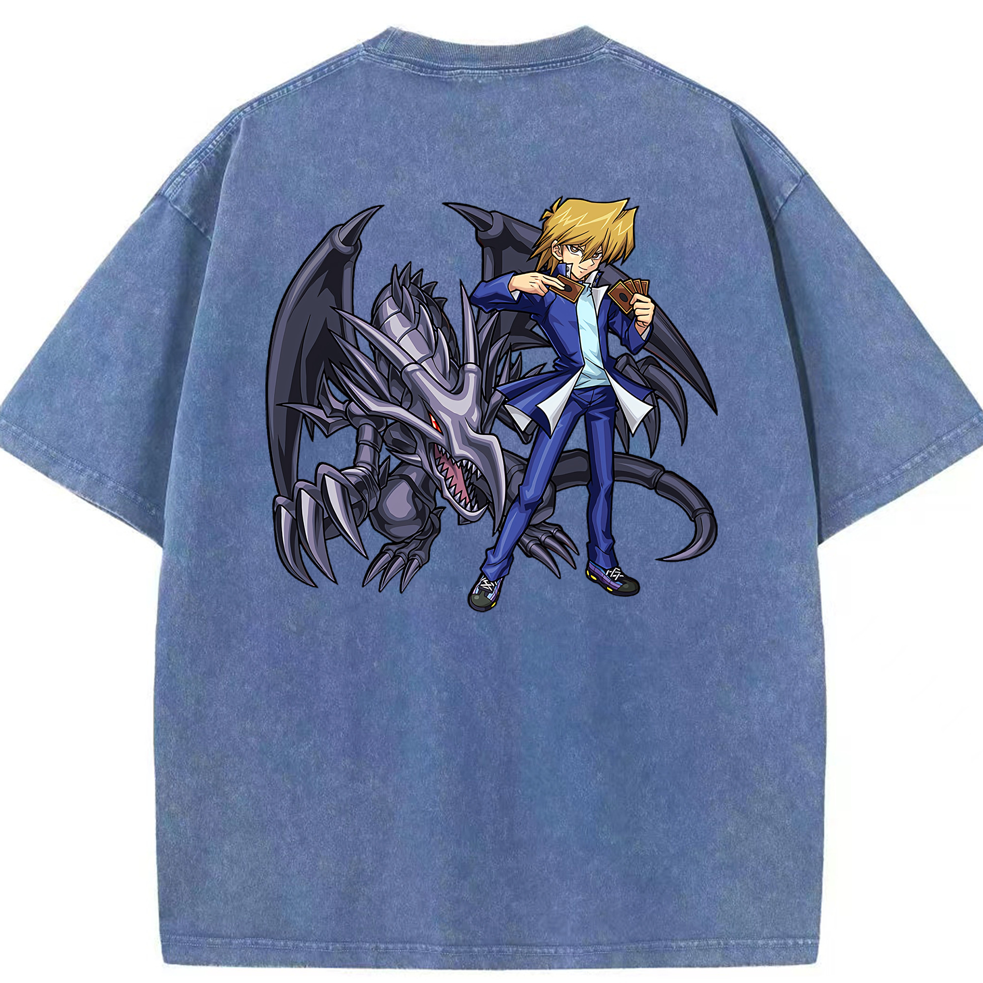 （画像用） 遊☆戯☆王 Yu-Gi-Oh! 綿100% ヴィンテージ風 半袖Tシャツ（背面プリント）