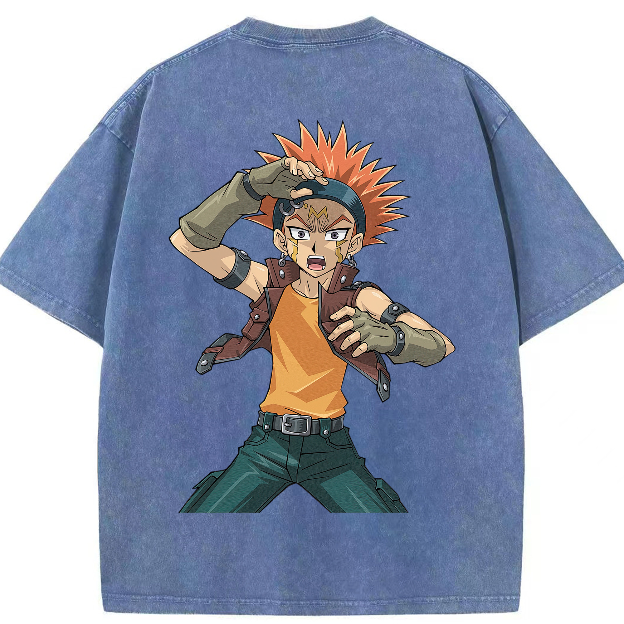（画像用） 遊☆戯☆王 Yu-Gi-Oh! 綿100% ヴィンテージ風 半袖Tシャツ（背面プリント）