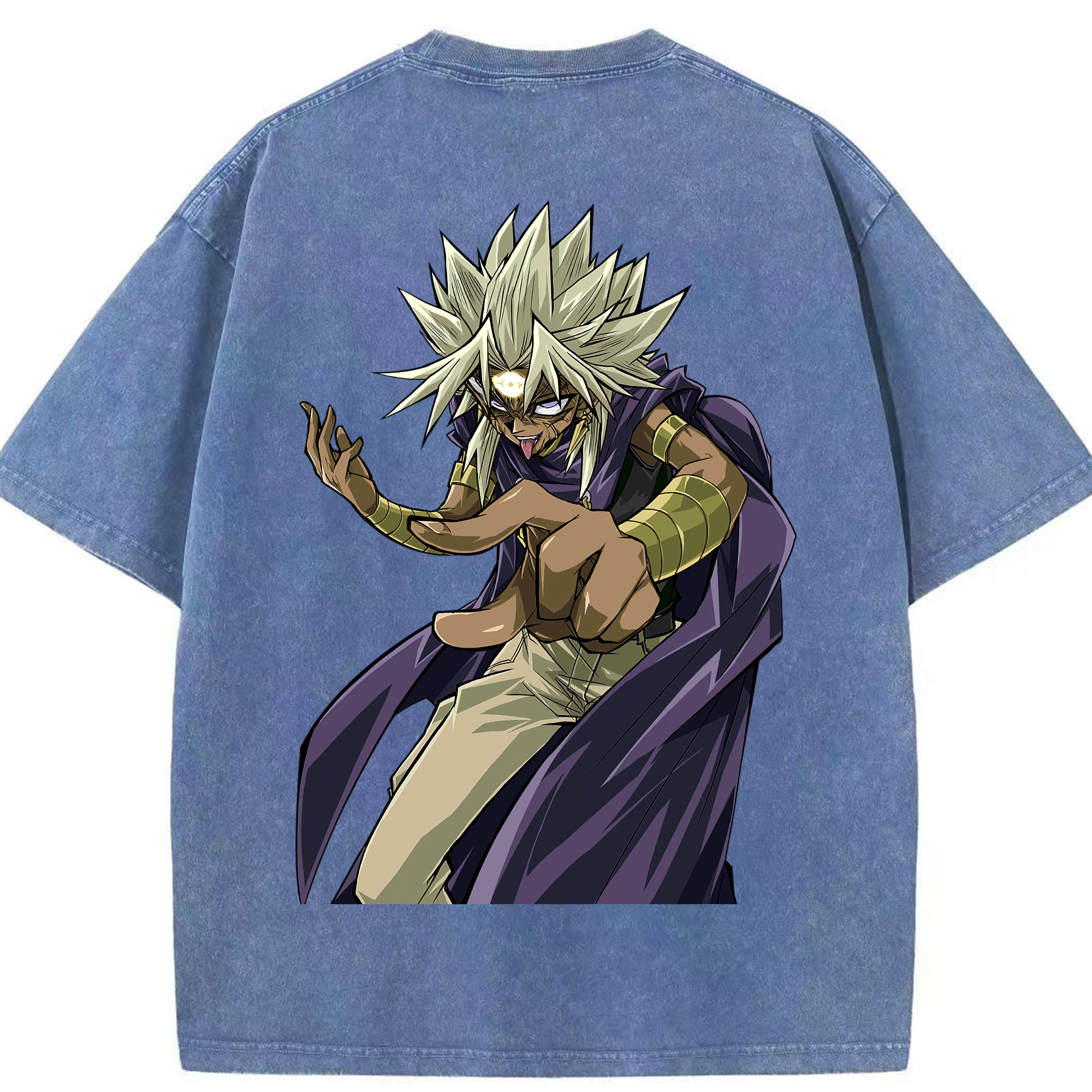 （画像用） 遊☆戯☆王 Yu-Gi-Oh! 綿100% ヴィンテージ風 半袖Tシャツ（背面プリント）