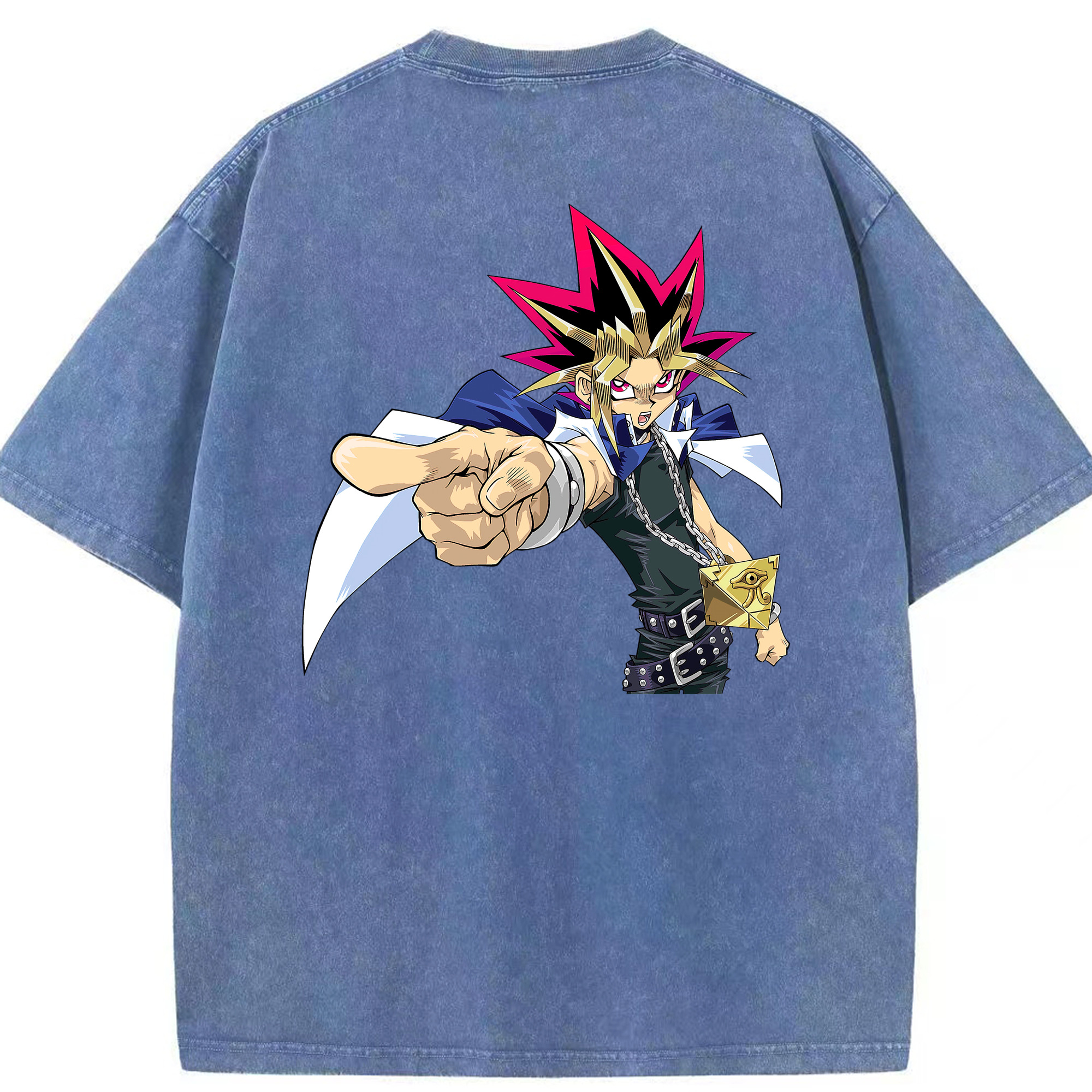 （画像用） 遊☆戯☆王 Yu-Gi-Oh! 綿100% ヴィンテージ風 半袖Tシャツ（背面プリント）
