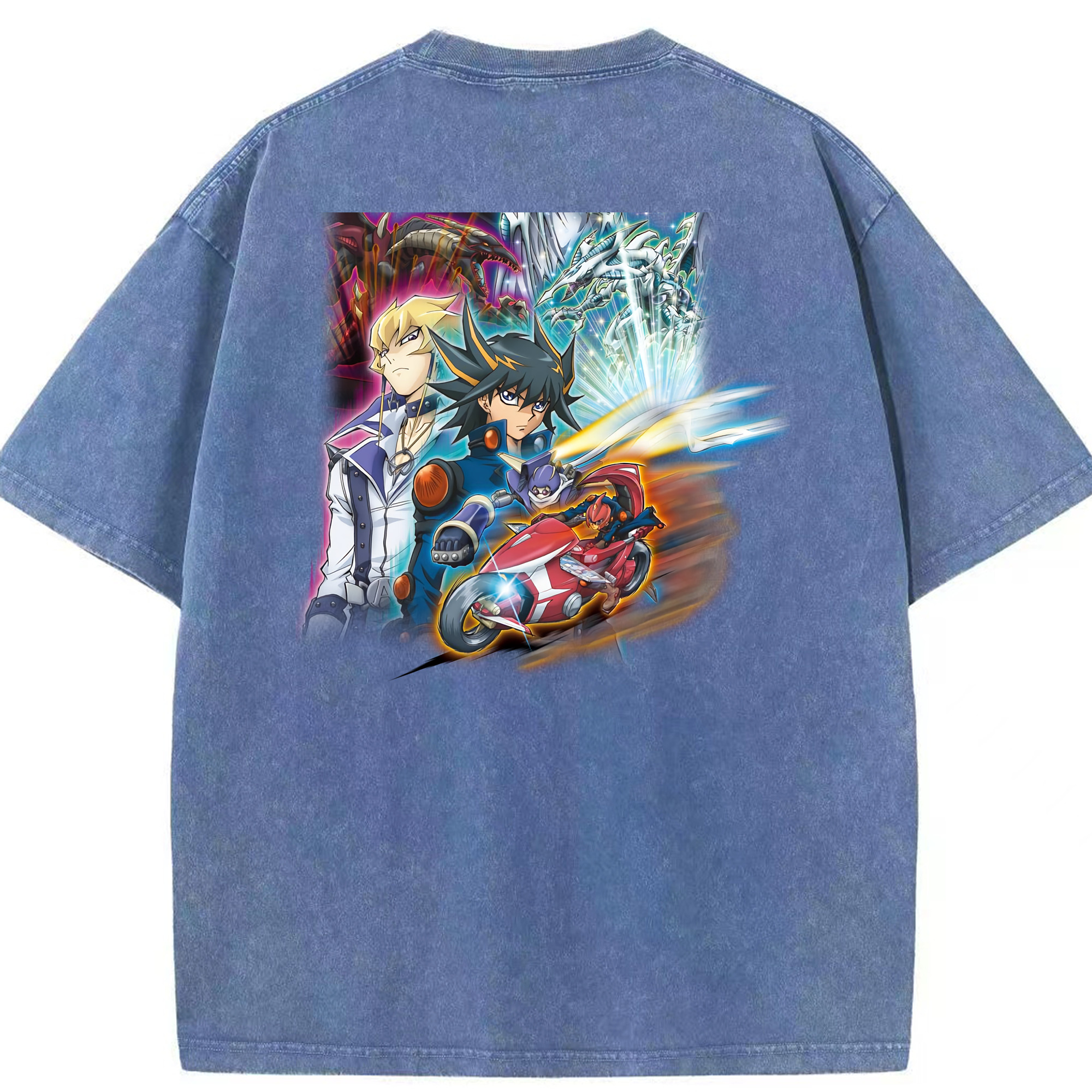 （画像用） 遊☆戯☆王 Yu-Gi-Oh! 綿100% ヴィンテージ風 半袖Tシャツ（背面プリント）