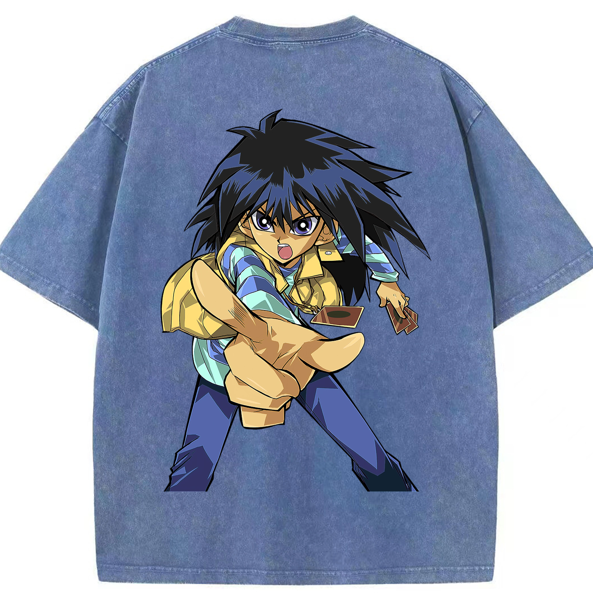 （画像用） 遊☆戯☆王 Yu-Gi-Oh! 綿100% ヴィンテージ風 半袖Tシャツ（背面プリント）