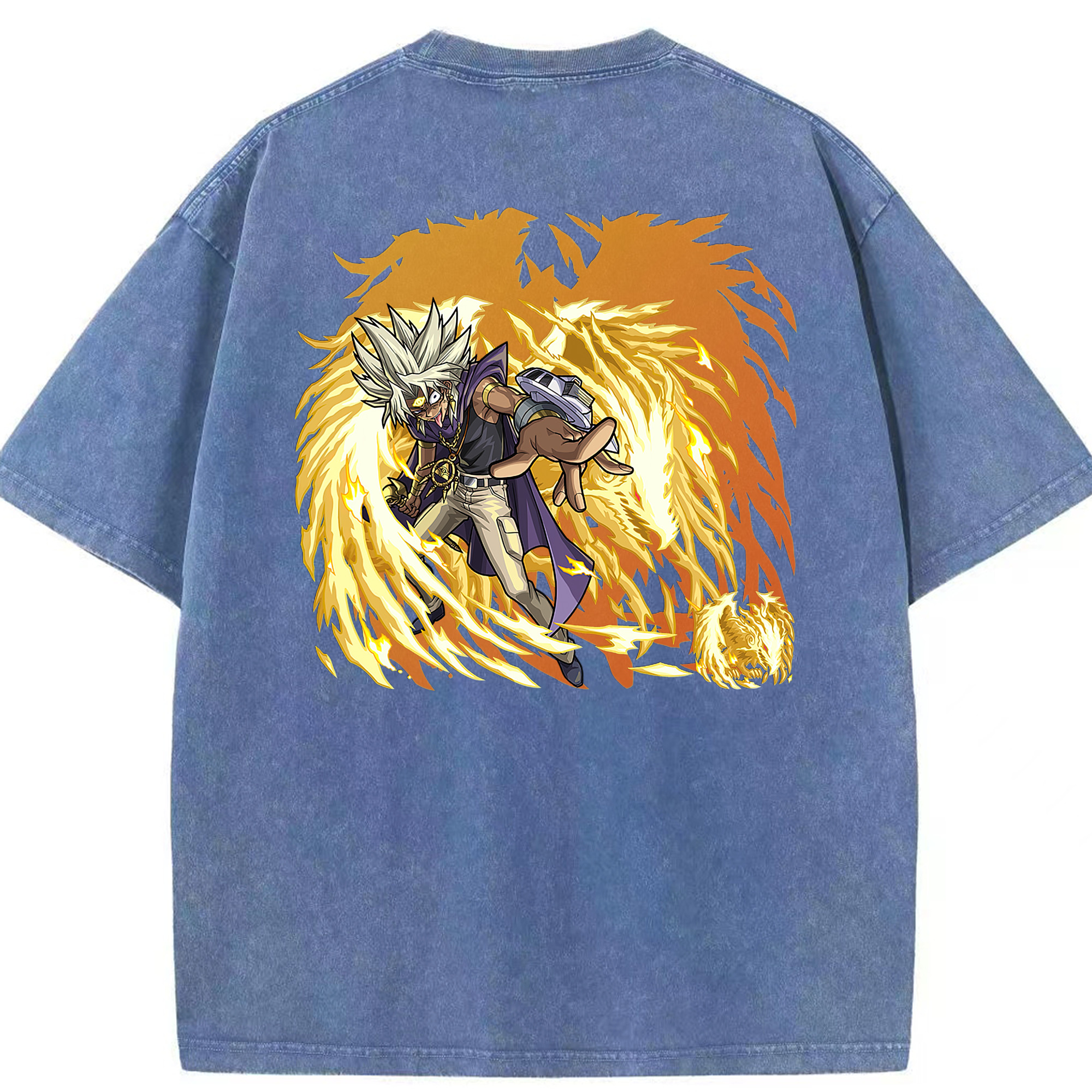 （画像用） 遊☆戯☆王 Yu-Gi-Oh! 綿100% ヴィンテージ風 半袖Tシャツ（背面プリント）