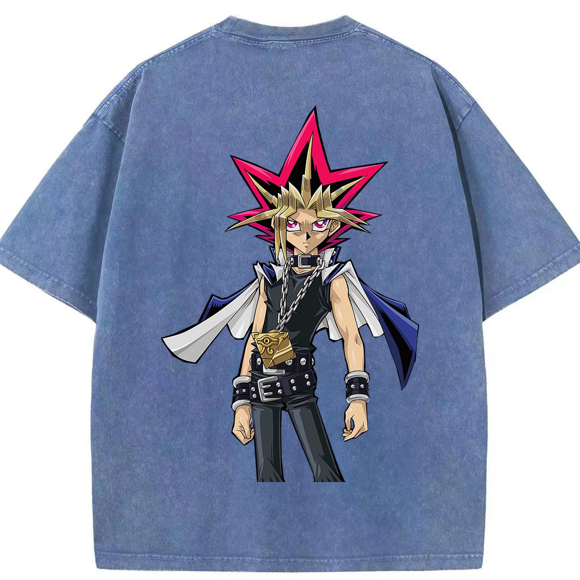 （画像用） 遊☆戯☆王 Yu-Gi-Oh! 綿100% ヴィンテージ風 半袖Tシャツ（背面プリント）