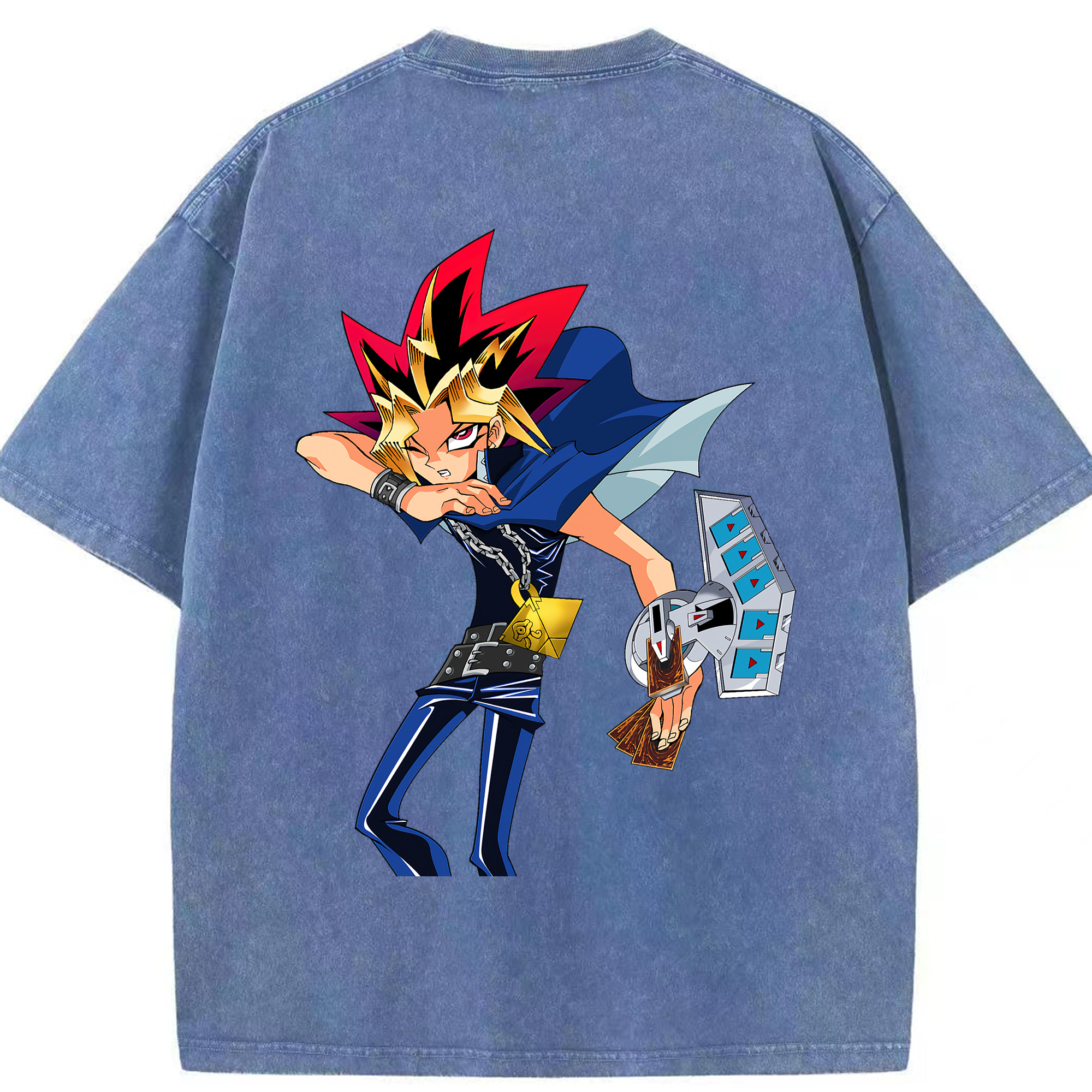 （画像用） 遊☆戯☆王 Yu-Gi-Oh! 綿100% ヴィンテージ風 半袖Tシャツ（背面プリント）