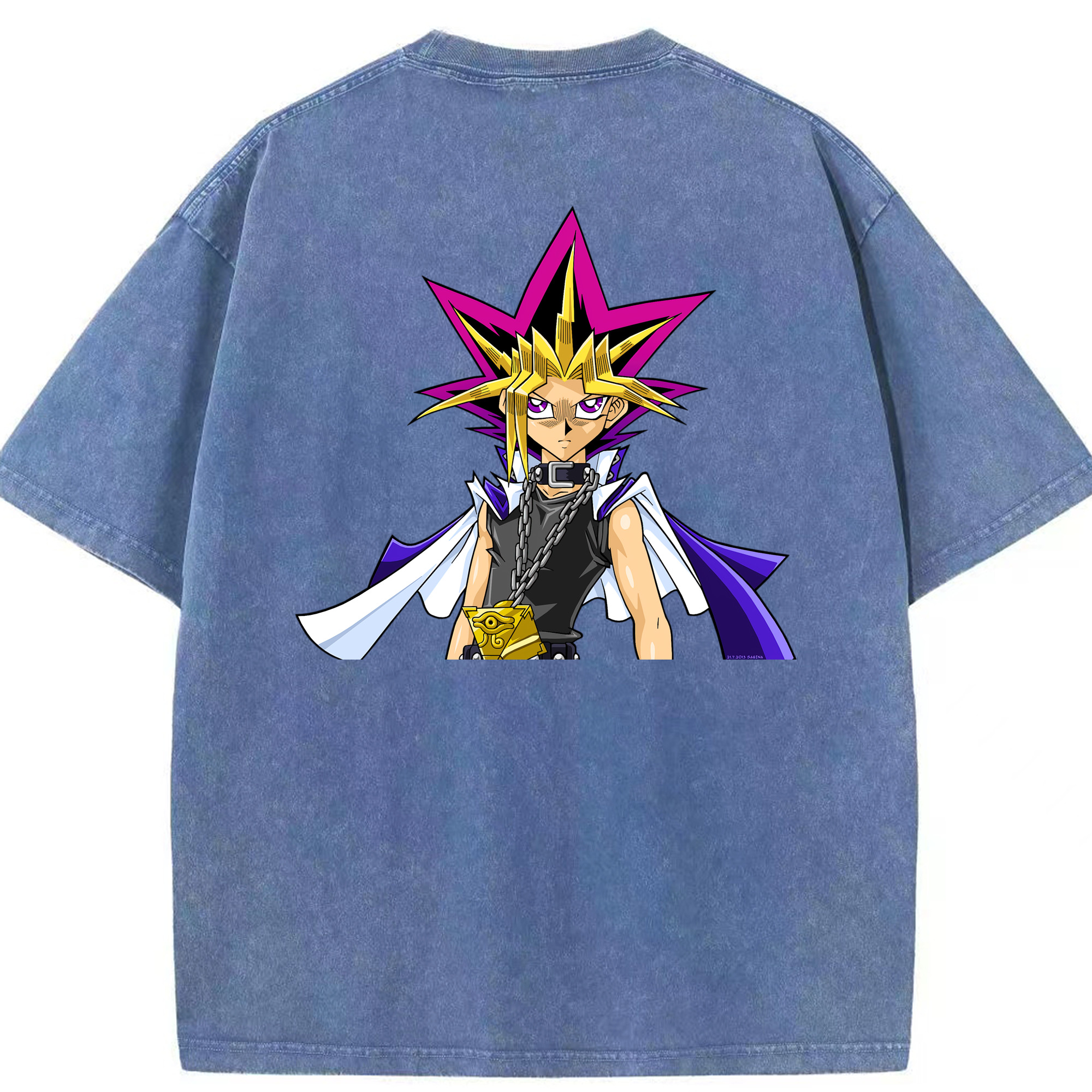 （画像用） 遊☆戯☆王 Yu-Gi-Oh! 綿100% ヴィンテージ風 半袖Tシャツ（背面プリント）