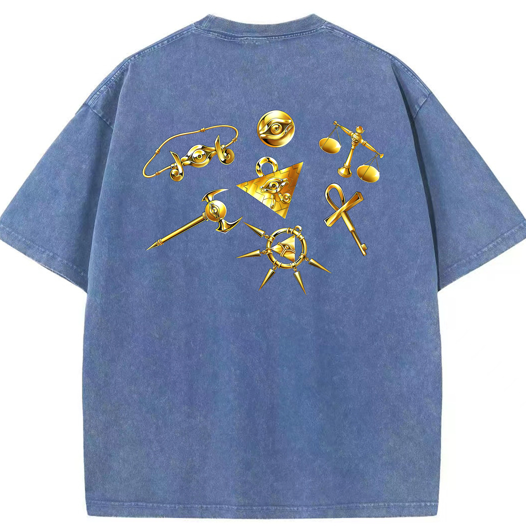（画像用） 遊☆戯☆王 Yu-Gi-Oh! 綿100% ヴィンテージ風 半袖Tシャツ（背面プリント）