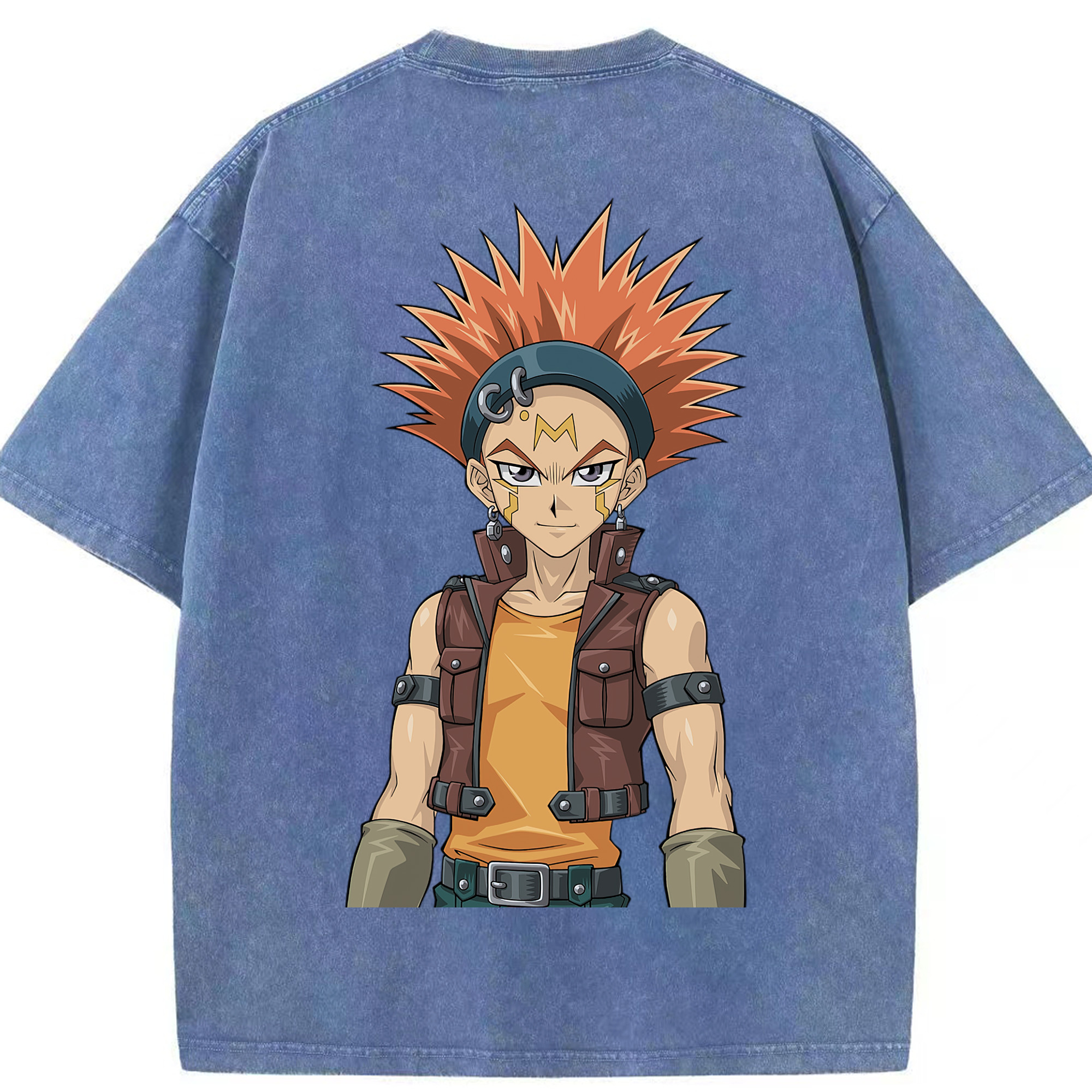 （画像用） 遊☆戯☆王 Yu-Gi-Oh! 綿100% ヴィンテージ風 半袖Tシャツ（背面プリント）