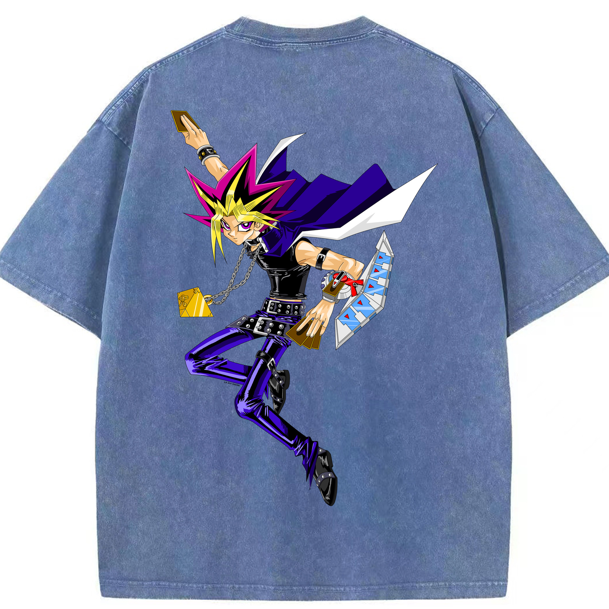 （画像用） 遊☆戯☆王 Yu-Gi-Oh! 綿100% ヴィンテージ風 半袖Tシャツ（背面プリント）