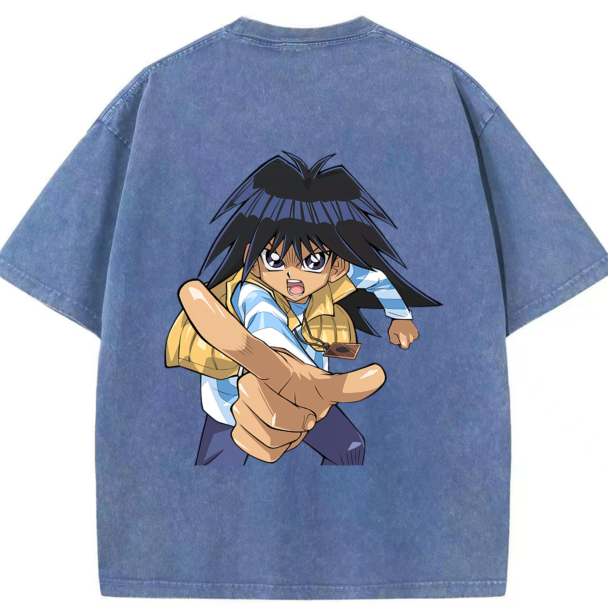 （画像用） 遊☆戯☆王 Yu-Gi-Oh! 綿100% ヴィンテージ風 半袖Tシャツ（背面プリント）