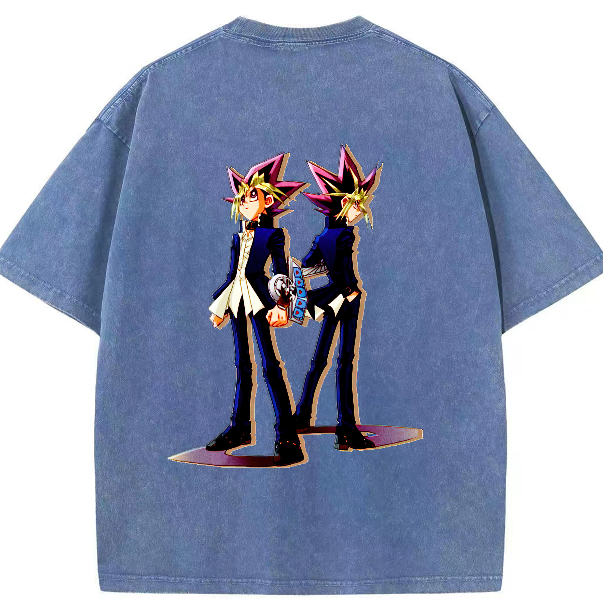 （画像用） 遊☆戯☆王 Yu-Gi-Oh! 綿100% ヴィンテージ風 半袖Tシャツ（背面プリント）