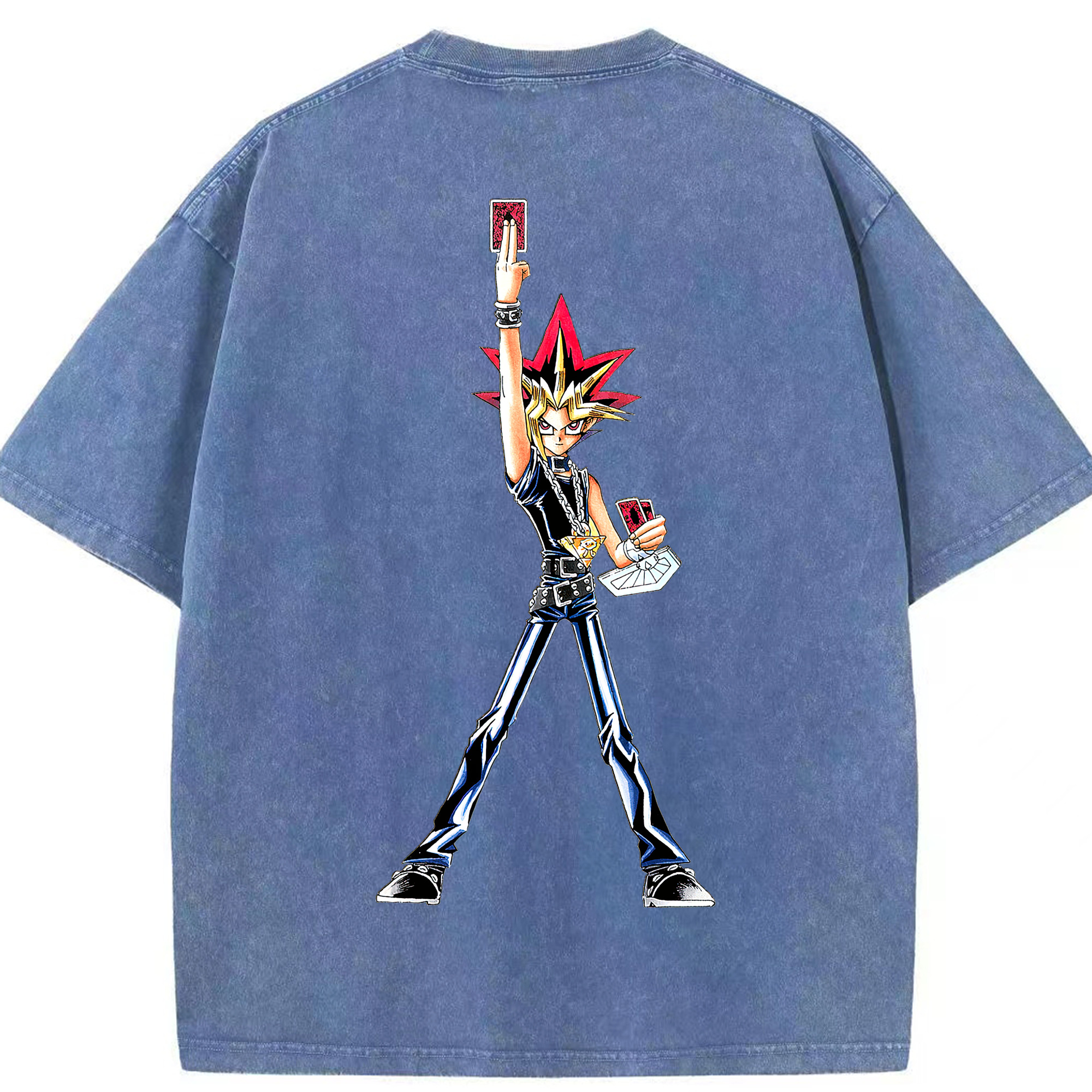 （画像用） 遊☆戯☆王 Yu-Gi-Oh! 綿100% ヴィンテージ風 半袖Tシャツ（背面プリント）