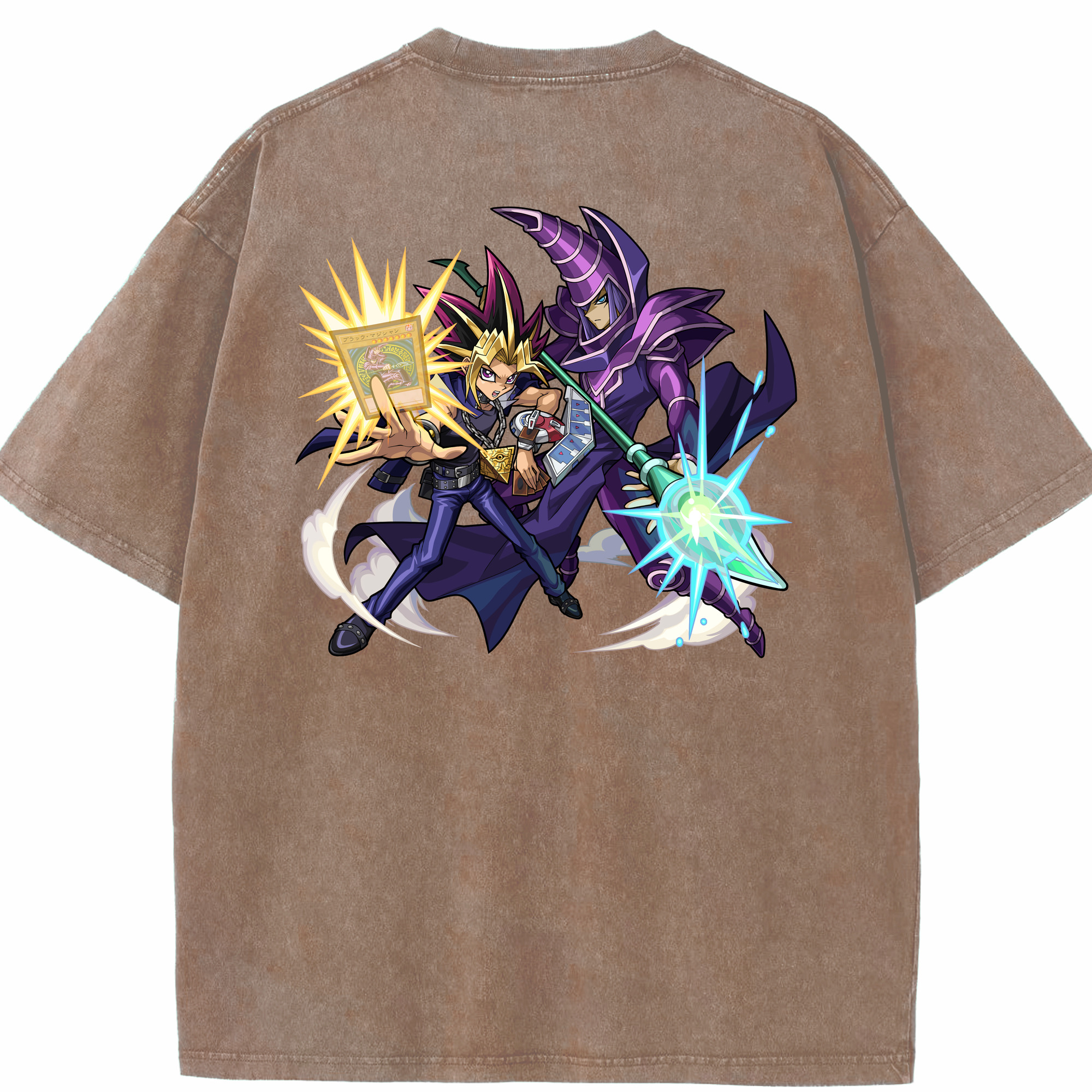 （画像用） 遊☆戯☆王 Yu-Gi-Oh! 綿100% ヴィンテージ風 半袖Tシャツ（背面プリント）