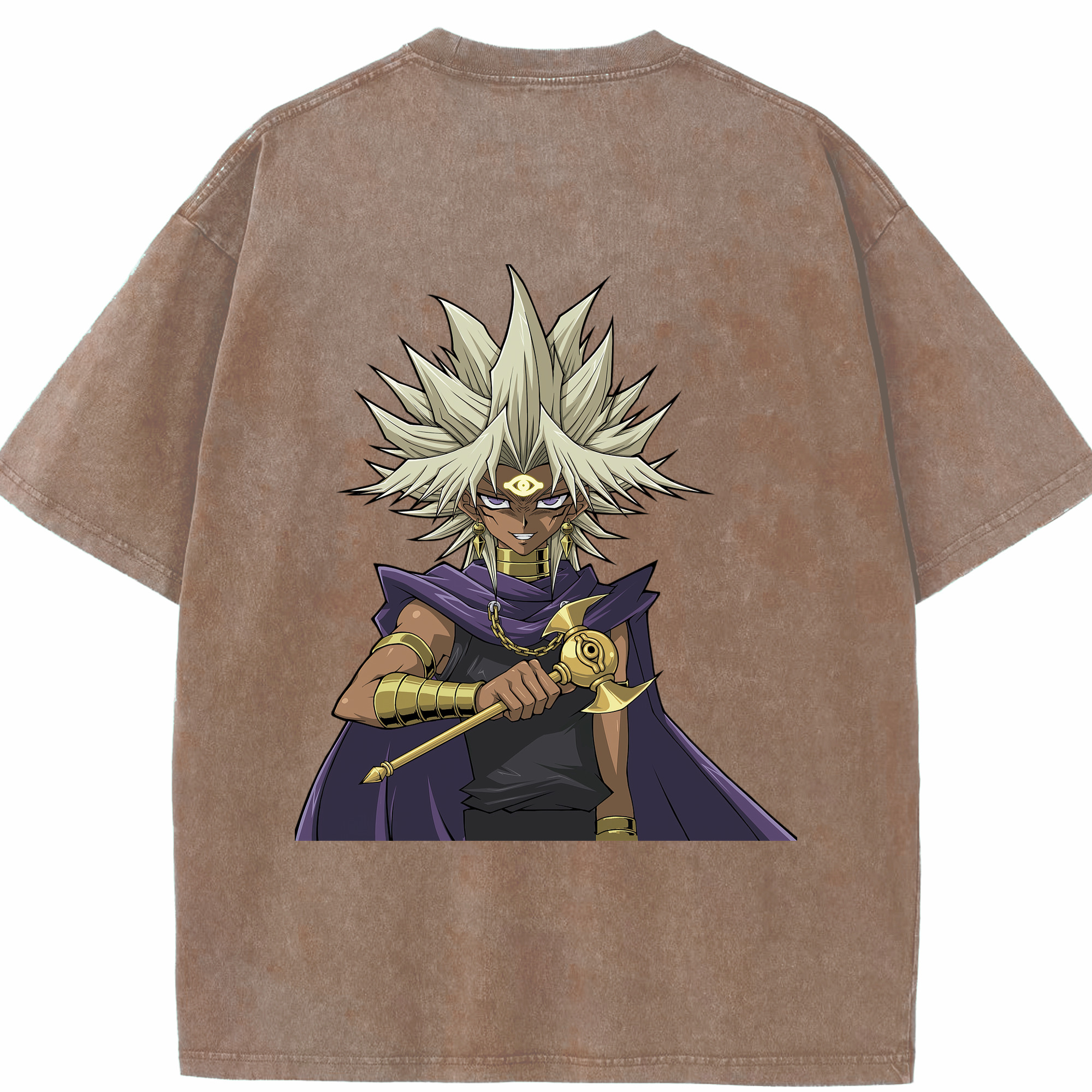 （画像用） 遊☆戯☆王 Yu-Gi-Oh! 綿100% ヴィンテージ風 半袖Tシャツ（背面プリント）