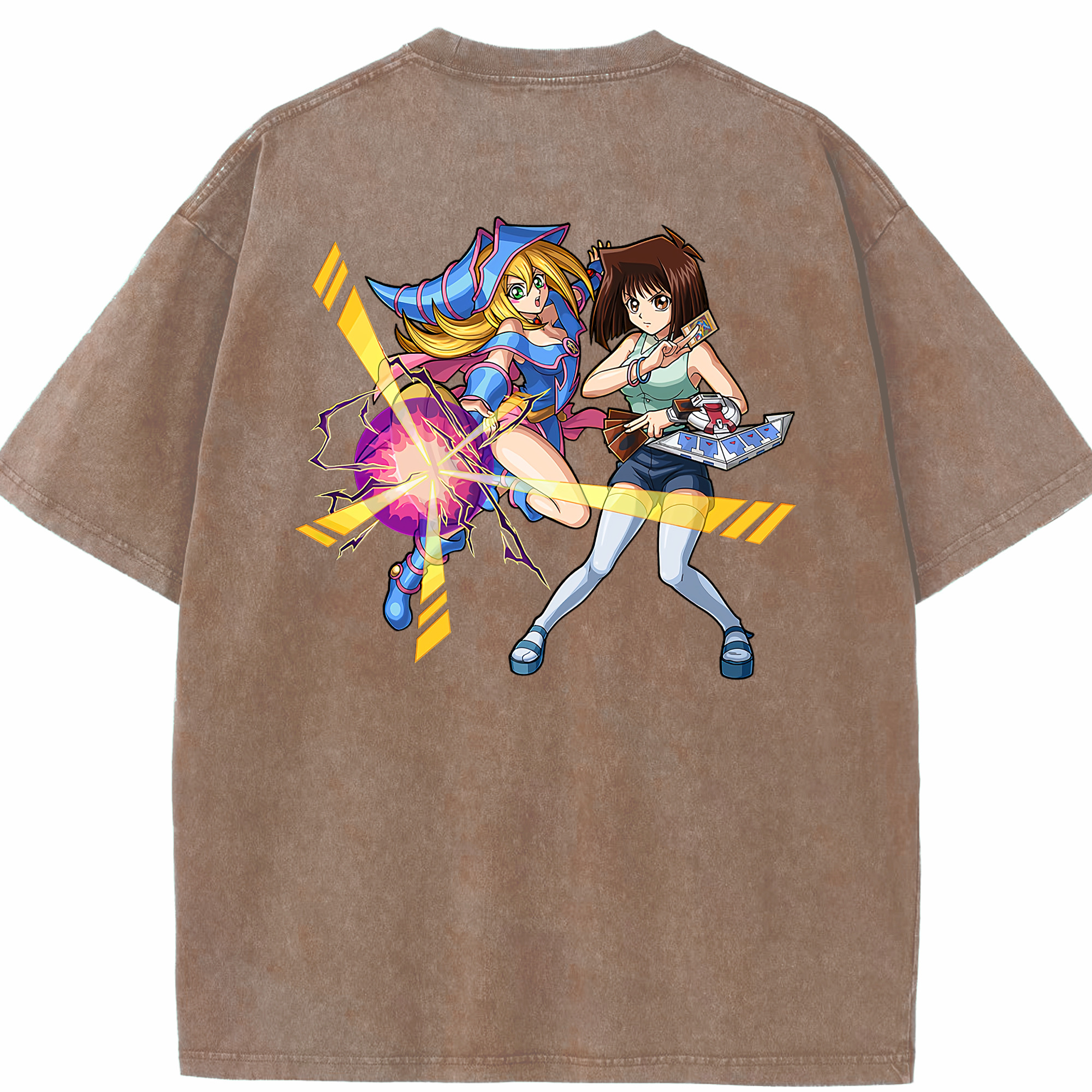 （画像用） 遊☆戯☆王 Yu-Gi-Oh! 綿100% ヴィンテージ風 半袖Tシャツ（背面プリント）