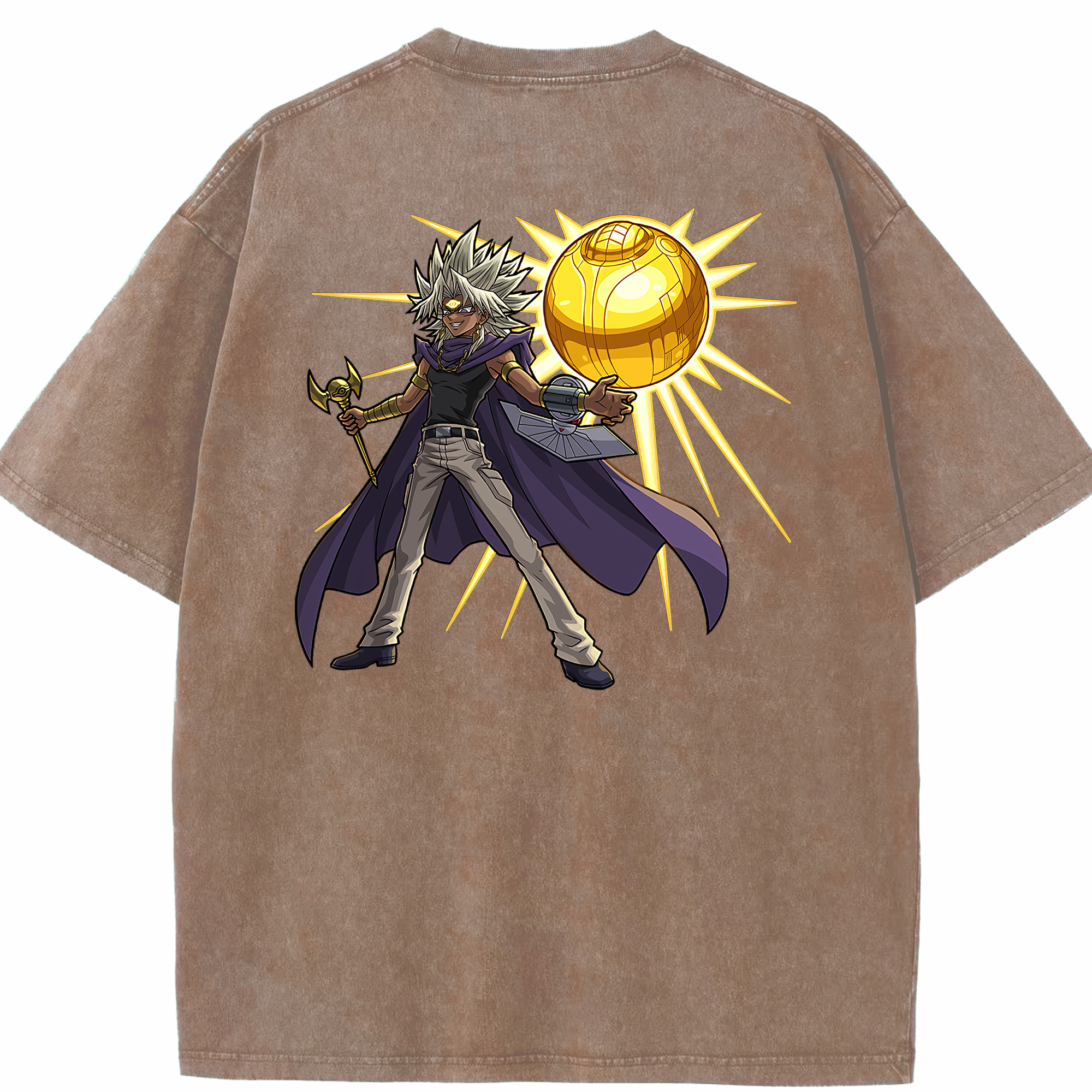 （画像用） 遊☆戯☆王 Yu-Gi-Oh! 綿100% ヴィンテージ風 半袖Tシャツ（背面プリント）