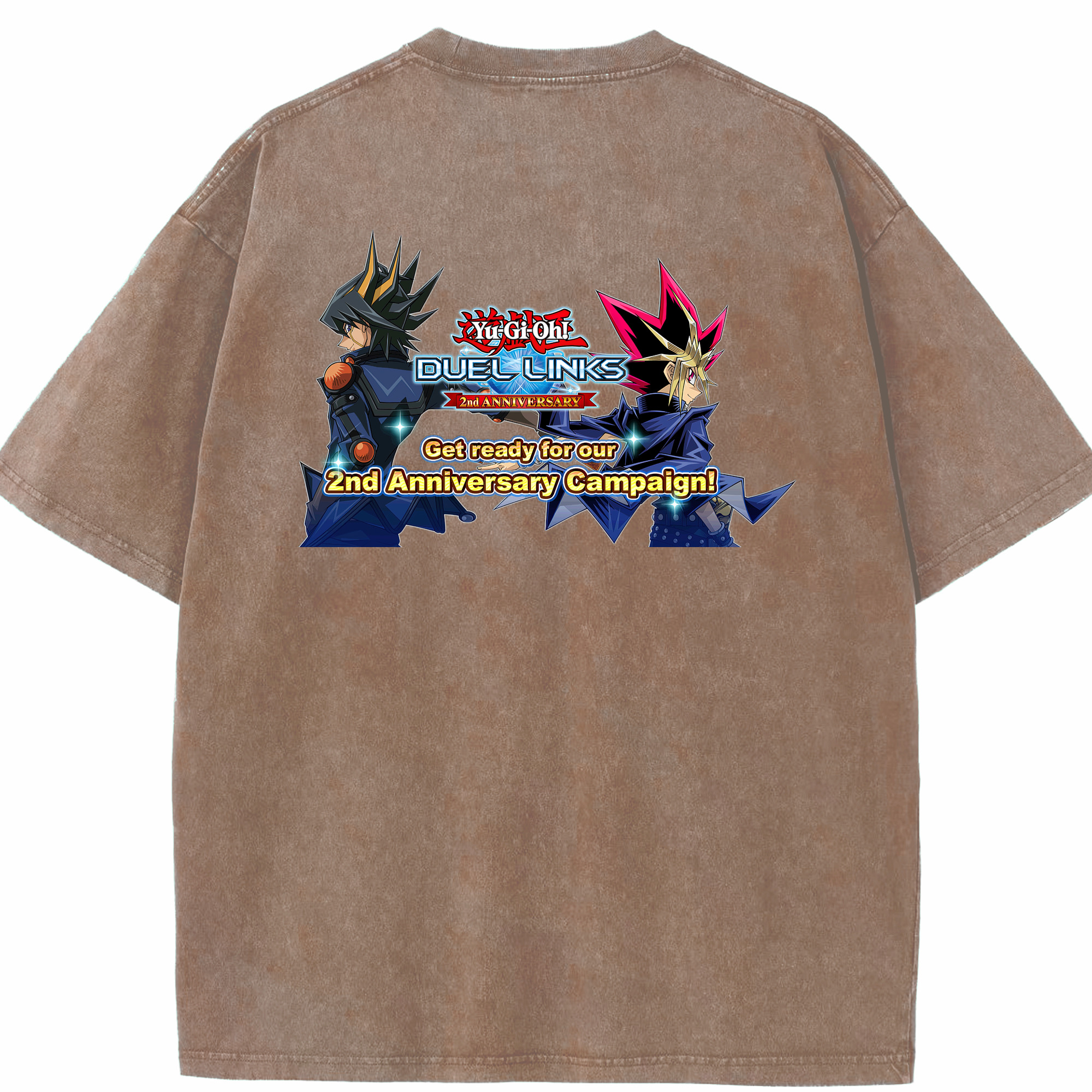 （画像用） 遊☆戯☆王 Yu-Gi-Oh! 綿100% ヴィンテージ風 半袖Tシャツ（背面プリント）