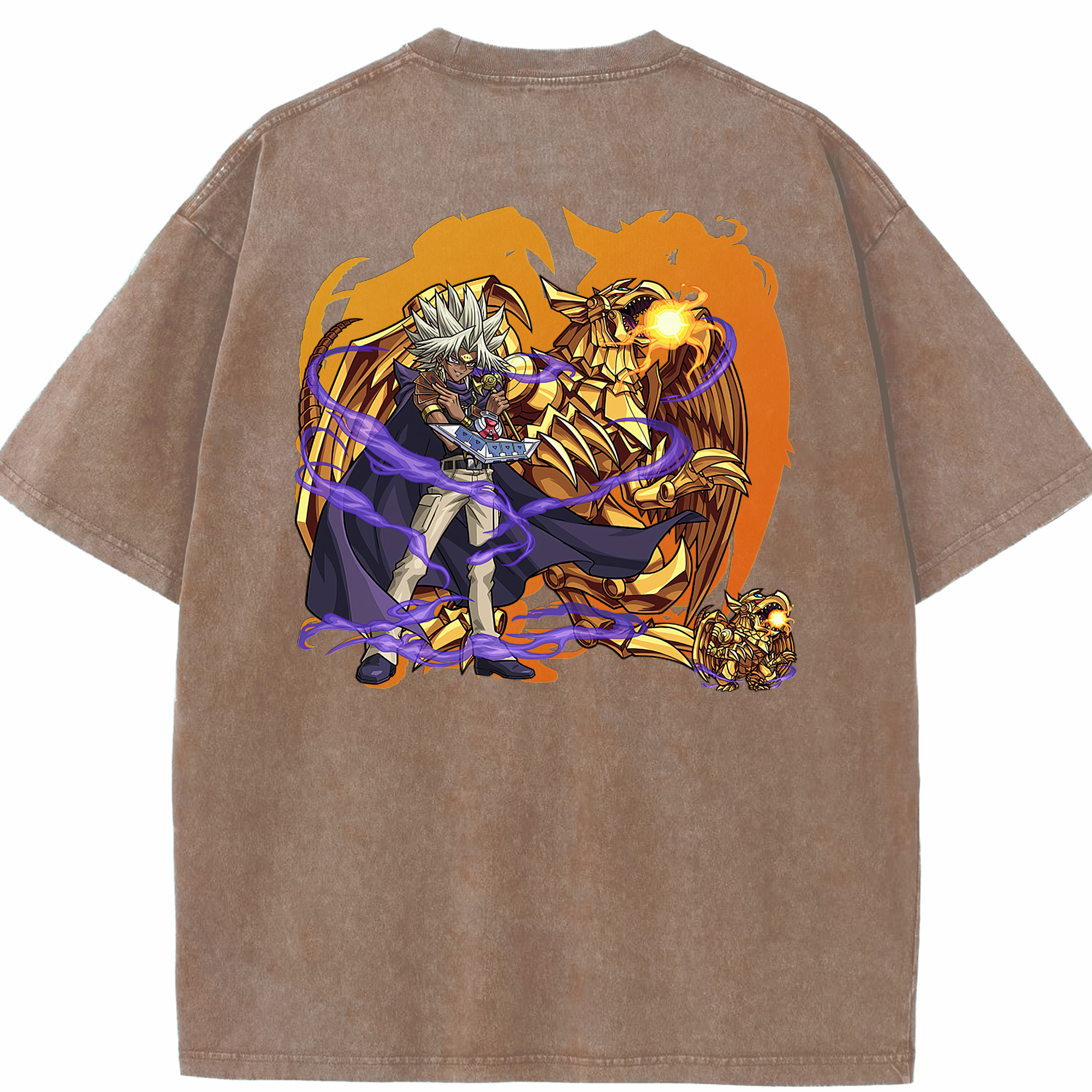 （画像用） 遊☆戯☆王 Yu-Gi-Oh! 綿100% ヴィンテージ風 半袖Tシャツ（背面プリント）