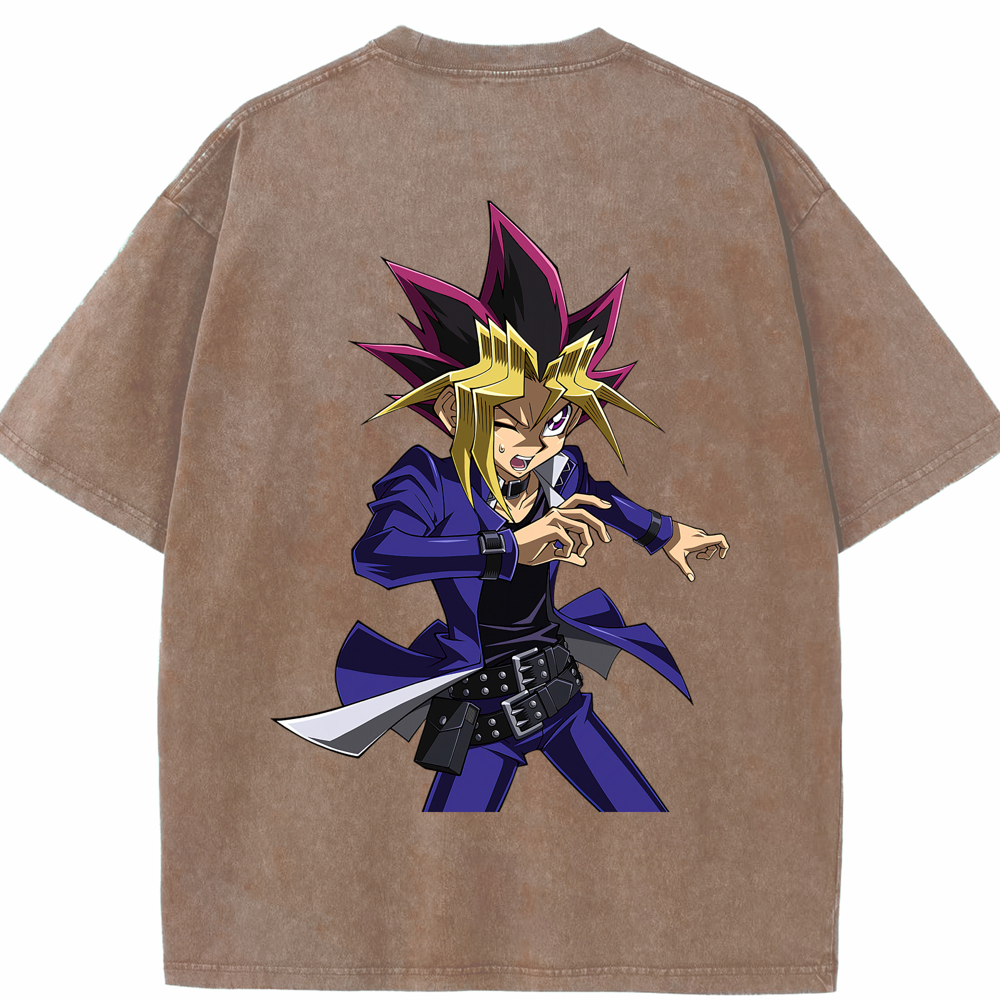 （画像用） 遊☆戯☆王 Yu-Gi-Oh! 綿100% ヴィンテージ風 半袖Tシャツ（背面プリント）