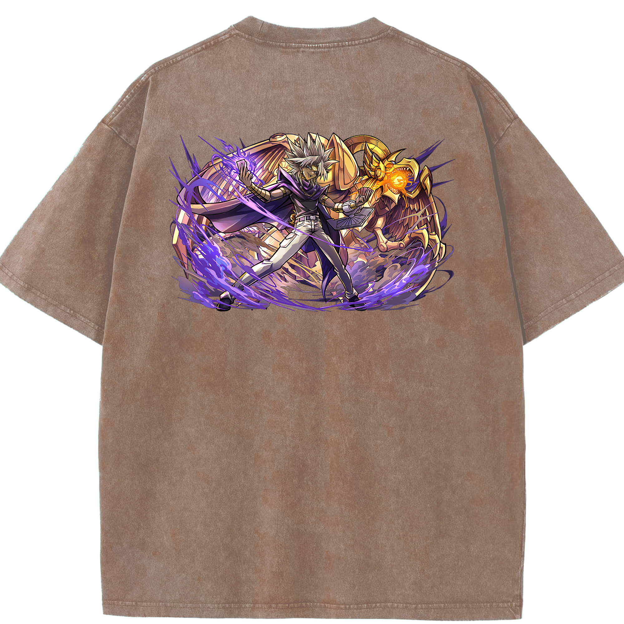 （画像用） 遊☆戯☆王 Yu-Gi-Oh! 綿100% ヴィンテージ風 半袖Tシャツ（背面プリント）