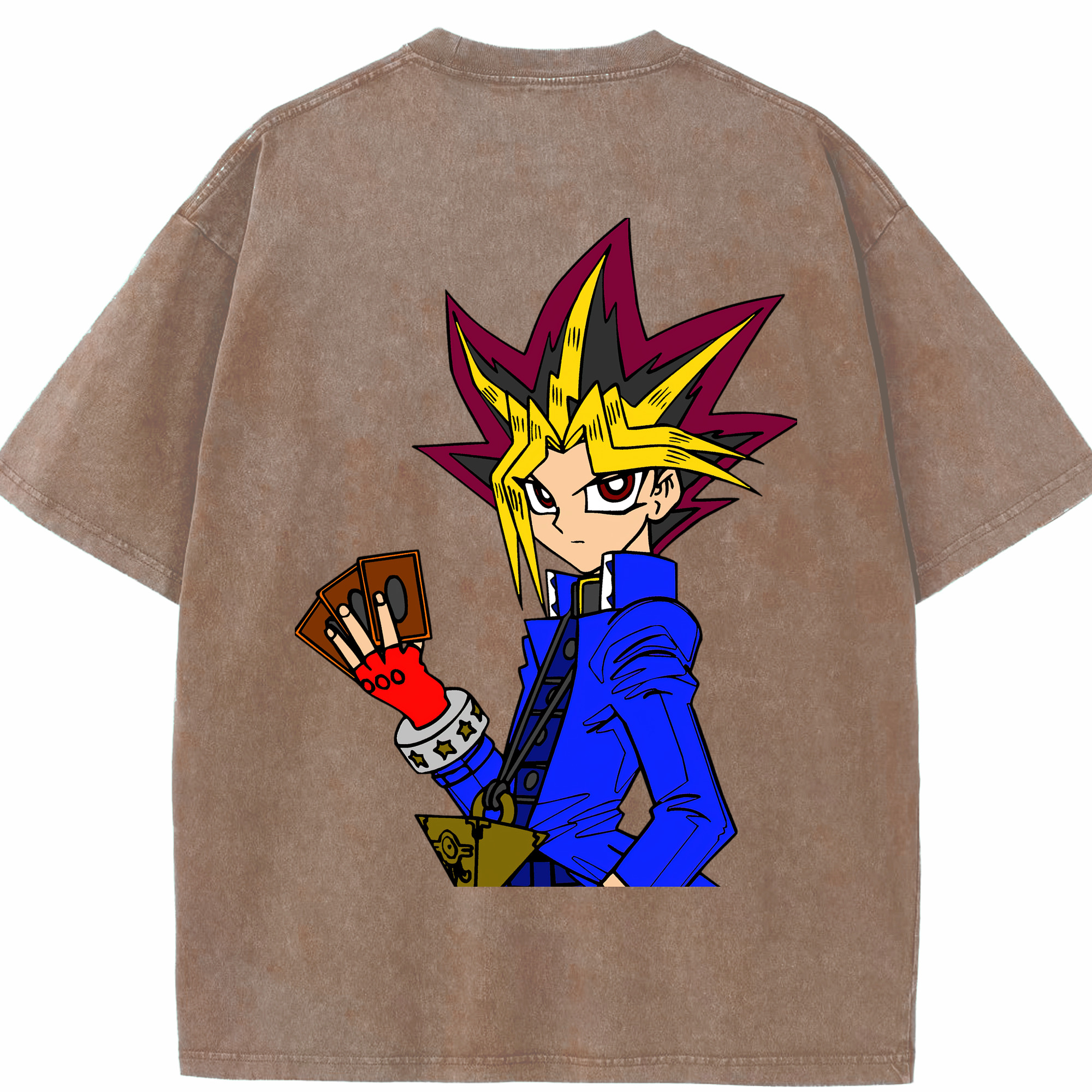 （画像用） 遊☆戯☆王 Yu-Gi-Oh! 綿100% ヴィンテージ風 半袖Tシャツ（背面プリント）