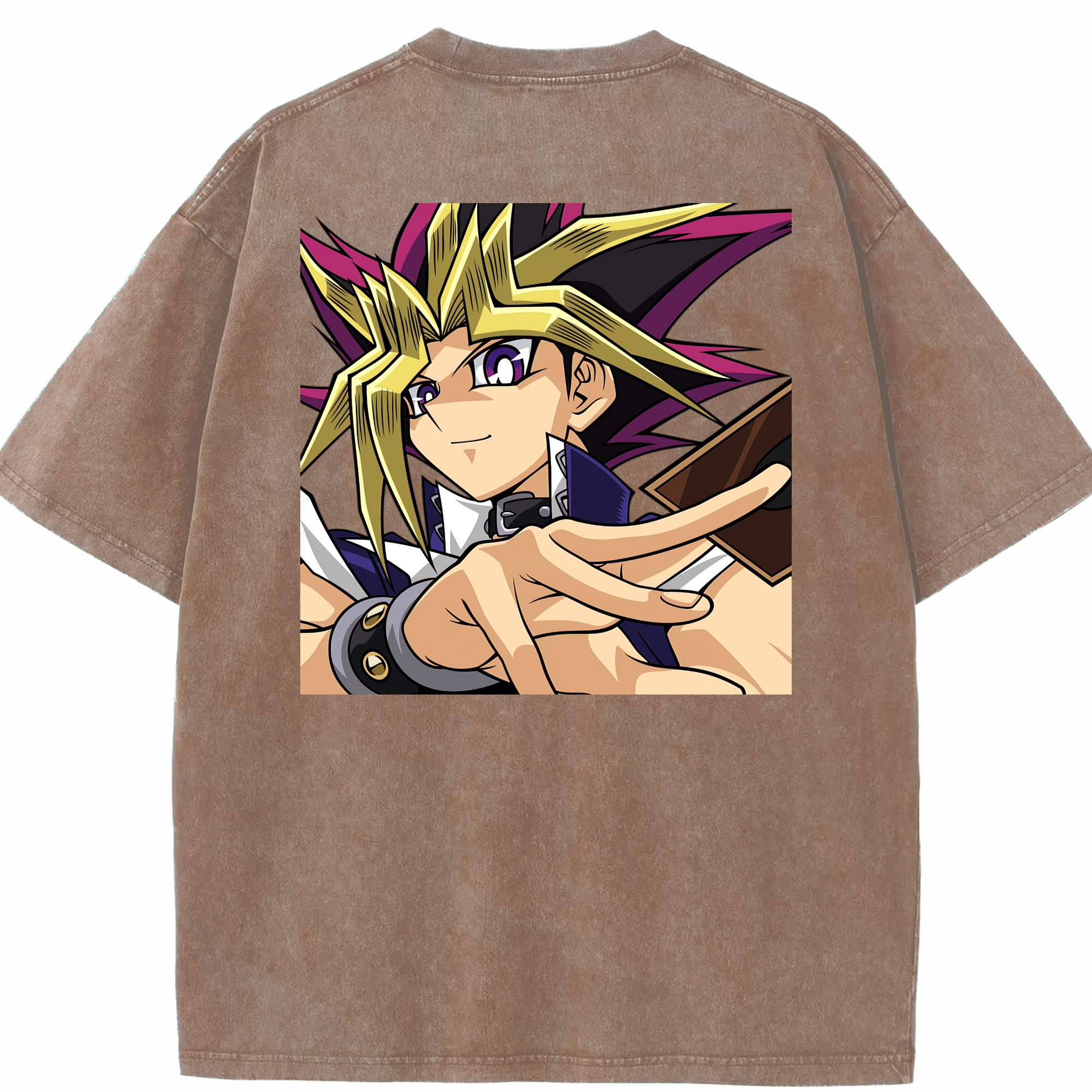 （画像用） 遊☆戯☆王 Yu-Gi-Oh! 綿100% ヴィンテージ風 半袖Tシャツ（背面プリント）