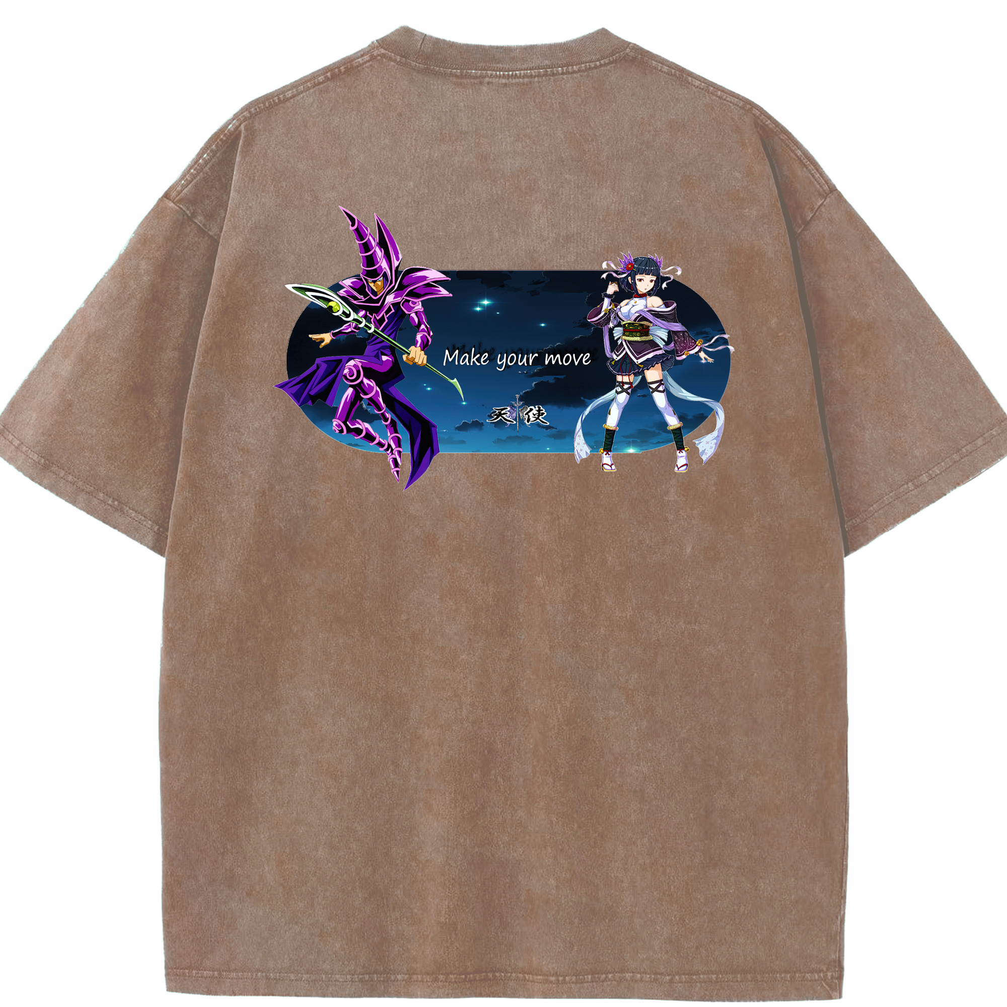 （画像用） 遊☆戯☆王 Yu-Gi-Oh! 綿100% ヴィンテージ風 半袖Tシャツ（背面プリント）