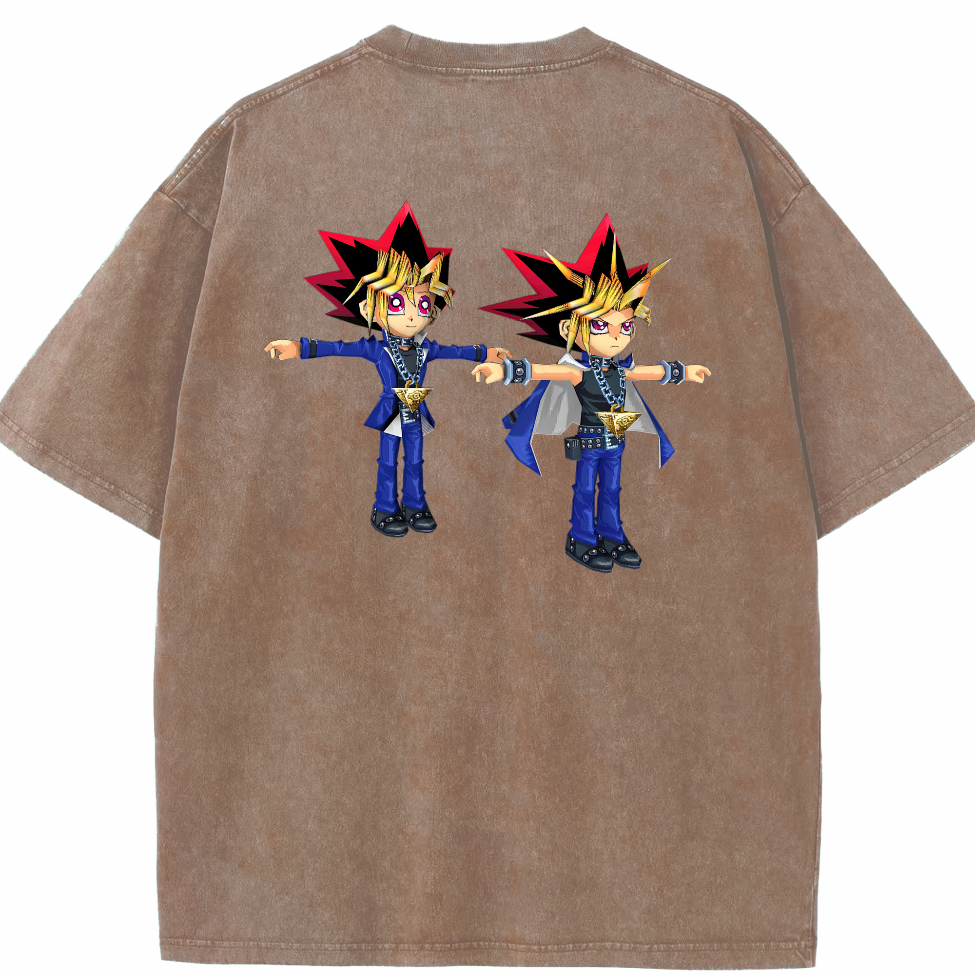 （画像用） 遊☆戯☆王 Yu-Gi-Oh! 綿100% ヴィンテージ風 半袖Tシャツ（背面プリント）
