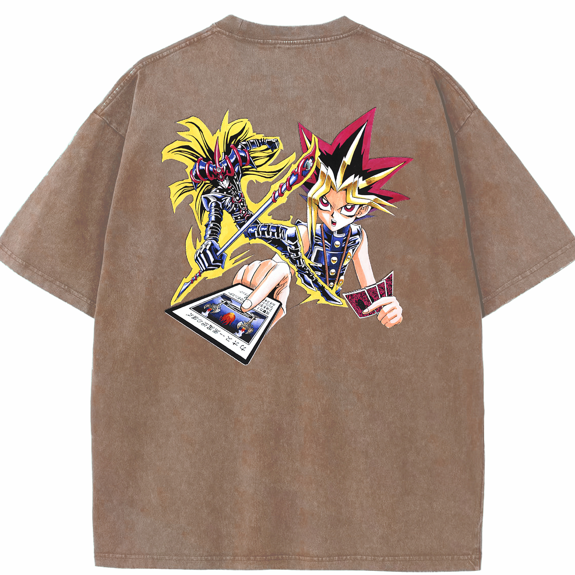（画像用） 遊☆戯☆王 Yu-Gi-Oh! 綿100% ヴィンテージ風 半袖Tシャツ（背面プリント）
