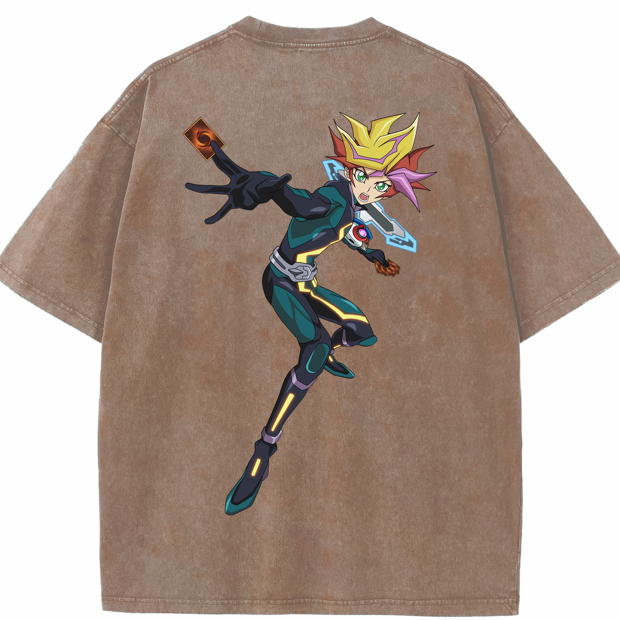 （画像用） 遊☆戯☆王 Yu-Gi-Oh! 綿100% ヴィンテージ風 半袖Tシャツ（背面プリント）