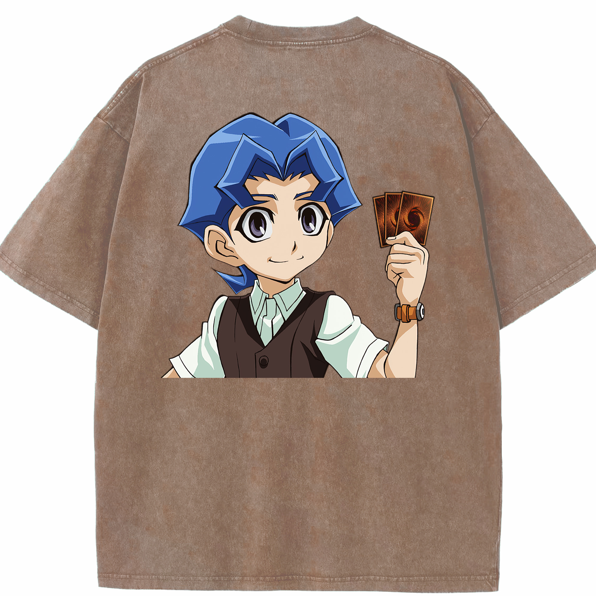 （画像用） 遊☆戯☆王 Yu-Gi-Oh! 綿100% ヴィンテージ風 半袖Tシャツ（背面プリント）