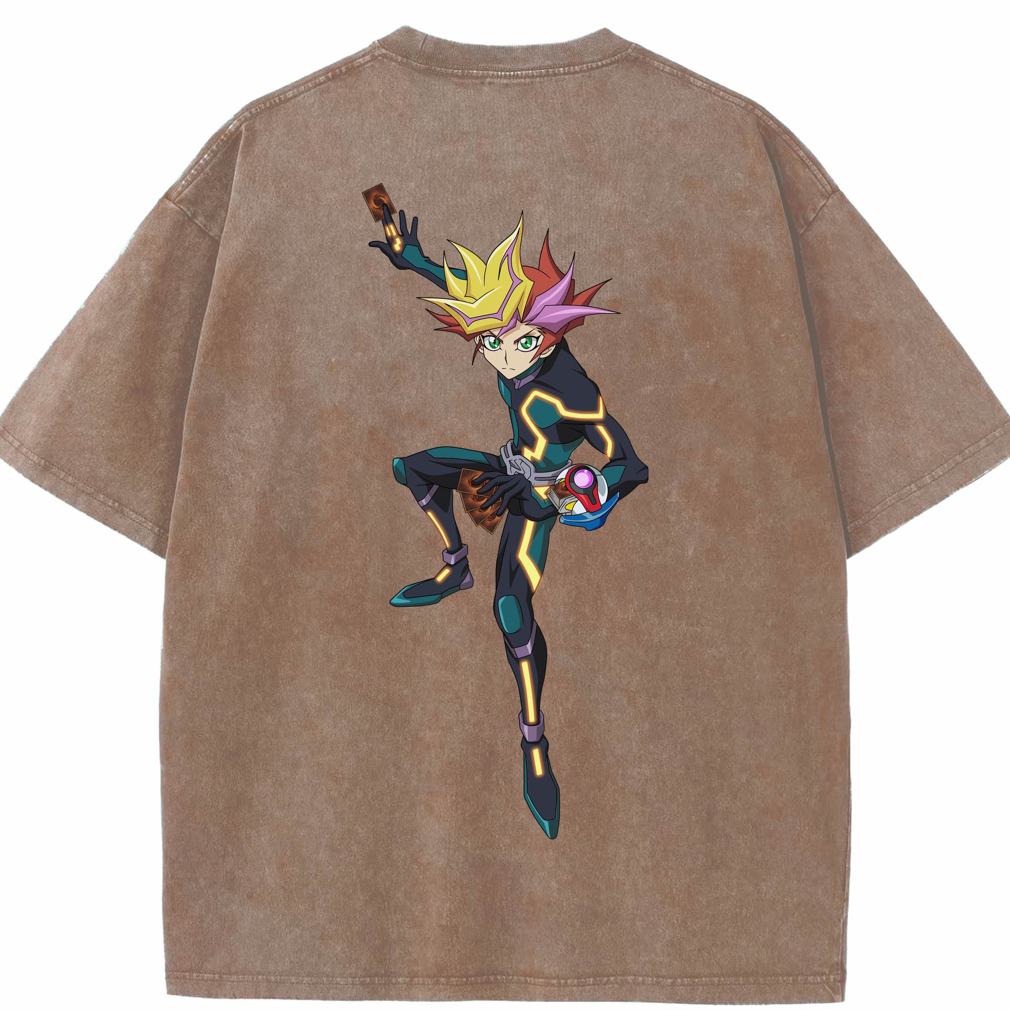 （画像用） 遊☆戯☆王 Yu-Gi-Oh! 綿100% ヴィンテージ風 半袖Tシャツ（背面プリント）